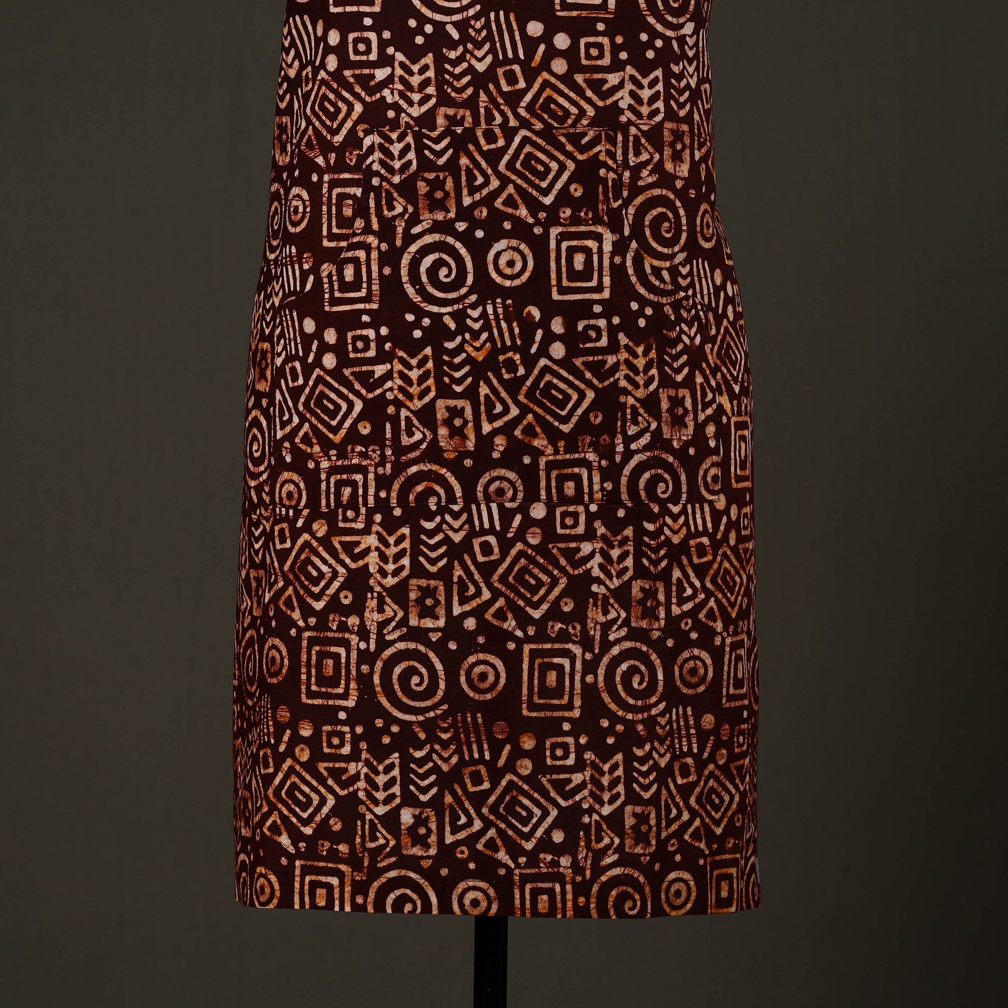 JALPARI Brown - Hand Batik Print Cotton Apron with Pocket 77 - view 2