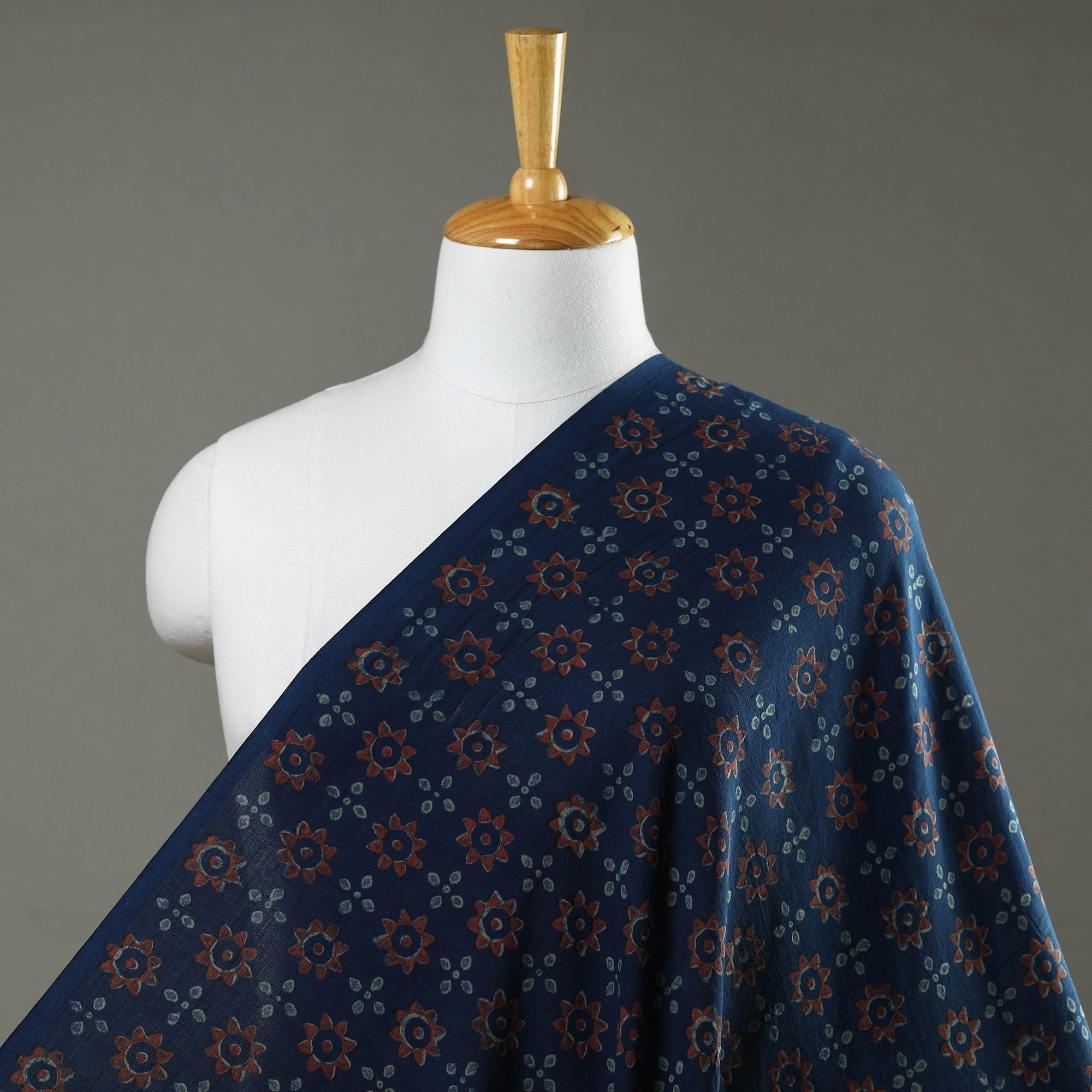 HAVELI CHRONICLES Blue - Akola Hand Block Printed Cotton Fabric