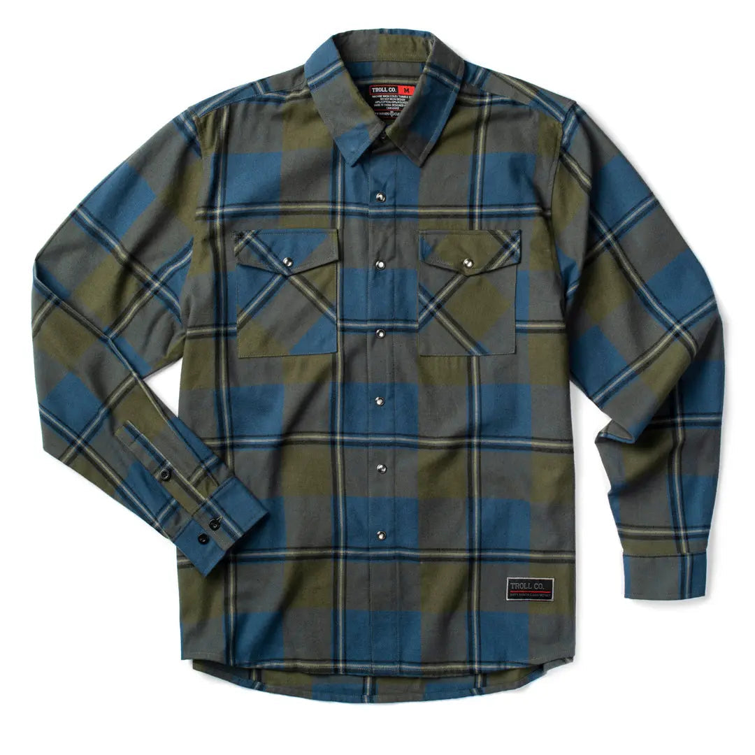Radial Gridlock Flannel – Navy - view 3