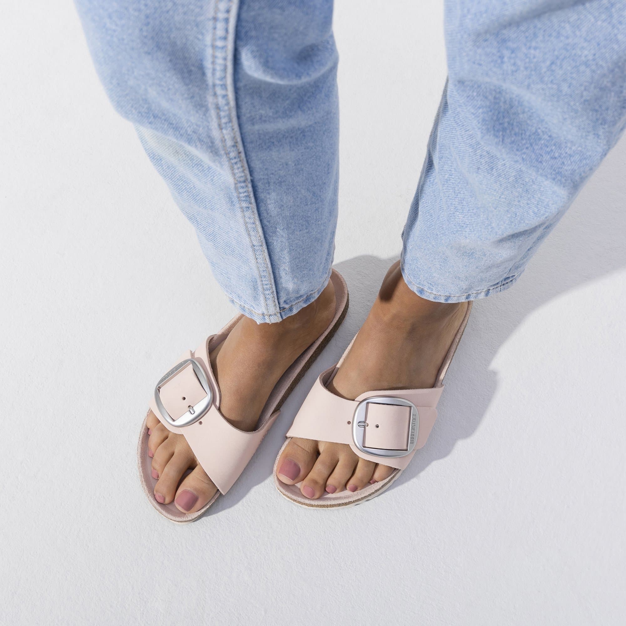 Birkenstock Madrid Big Buckle Nubuck Leather – Pink Pink/Light Rose - view 6
