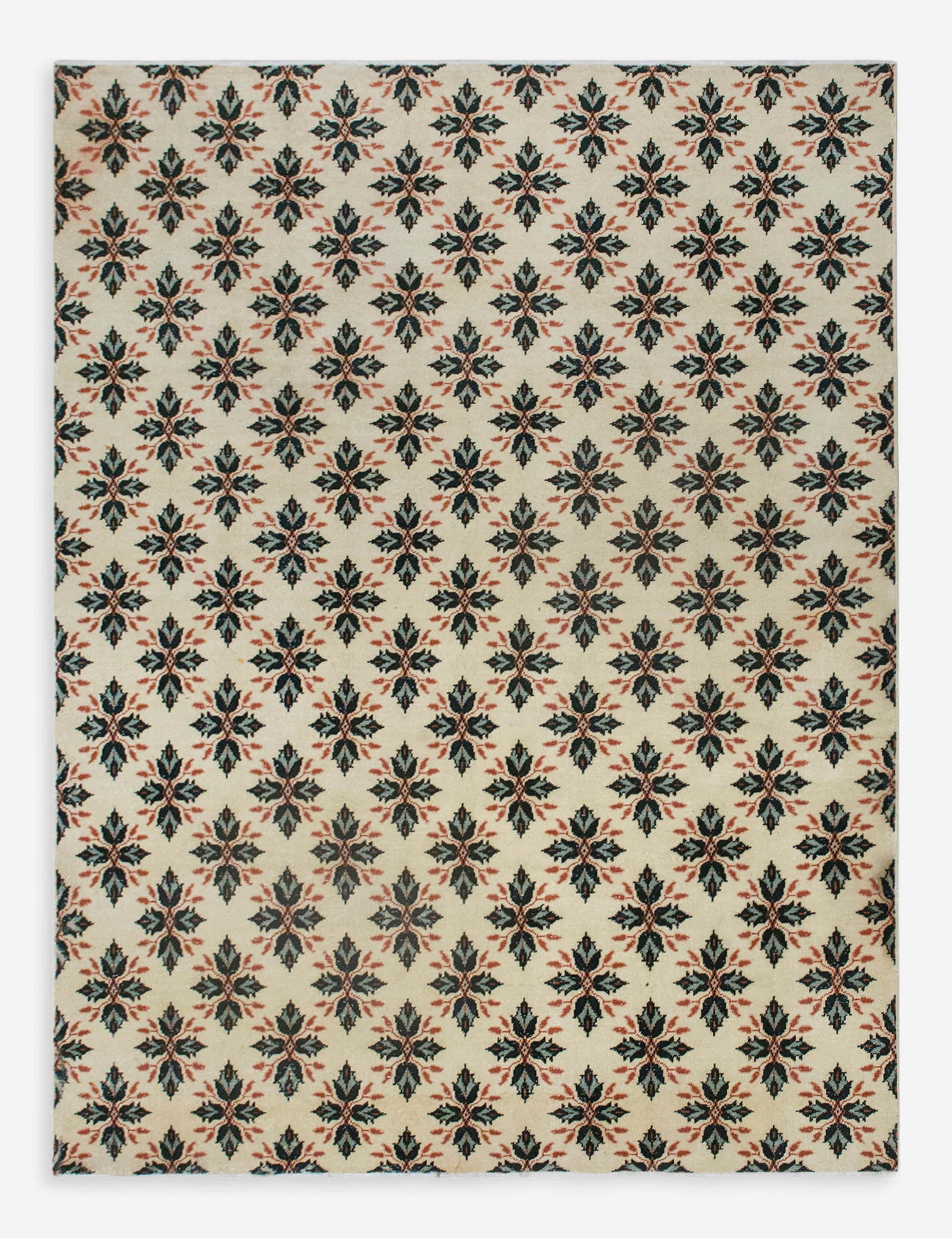 Lulu and Georgia Vintage Turkish Hand-Knotted Wool Rug No. 605, 7'3" x 9'10"