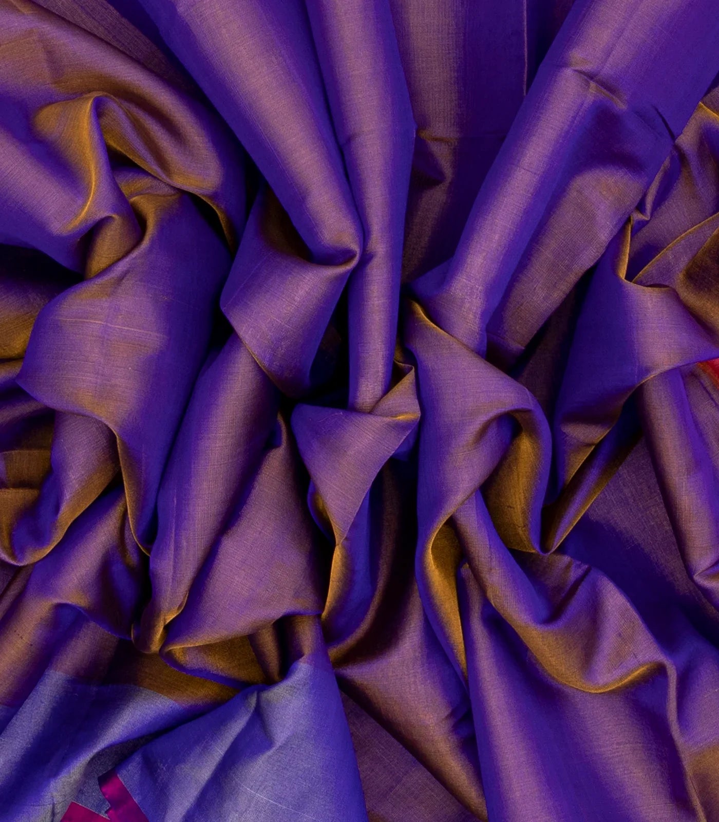 RmKV Purple Handloom Uppada Plain Silk Saree With Red Border - view 3
