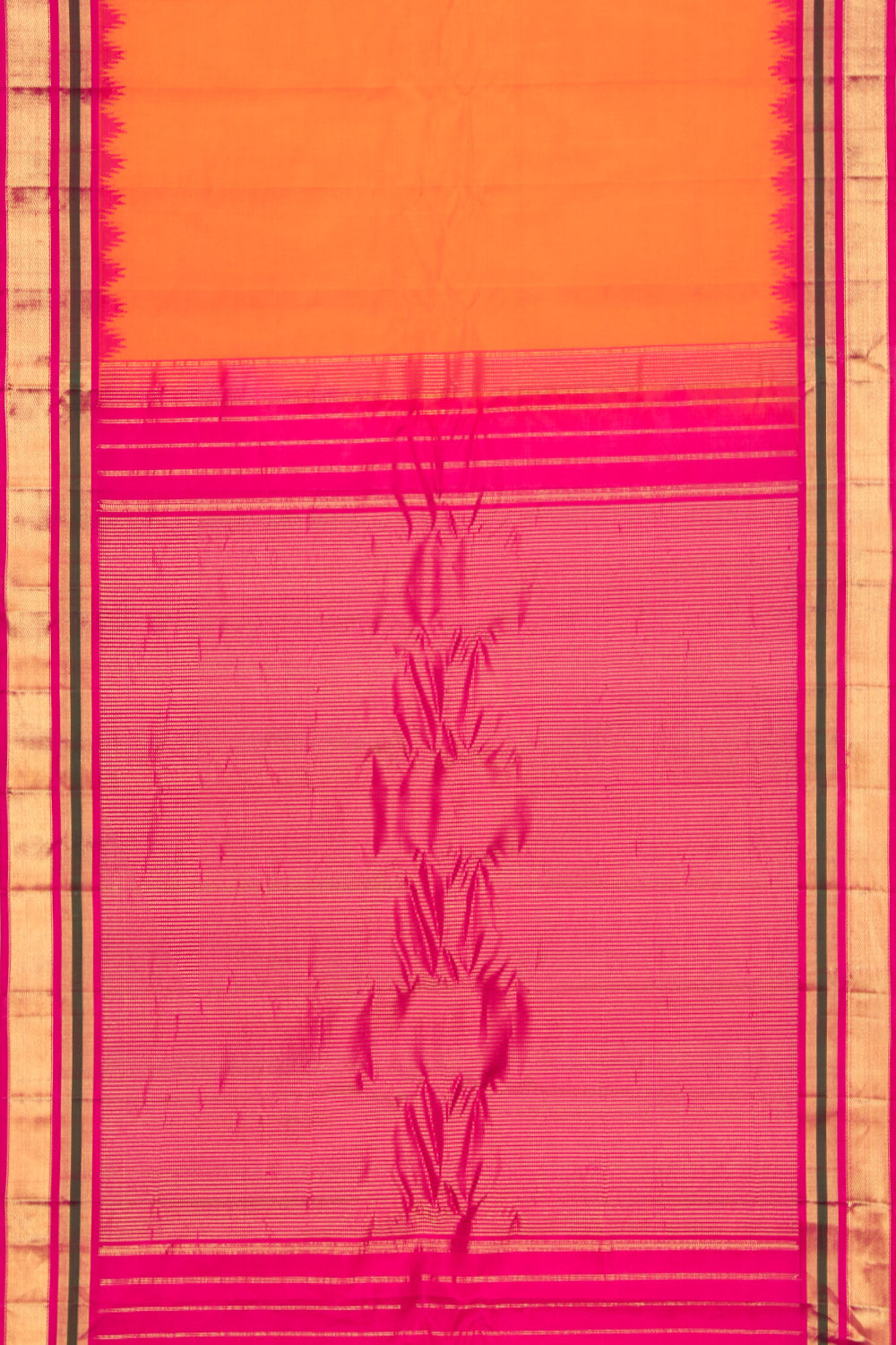 Kalanjali Gadwal Cotton Silk Mustard Saree – Women's - view 3