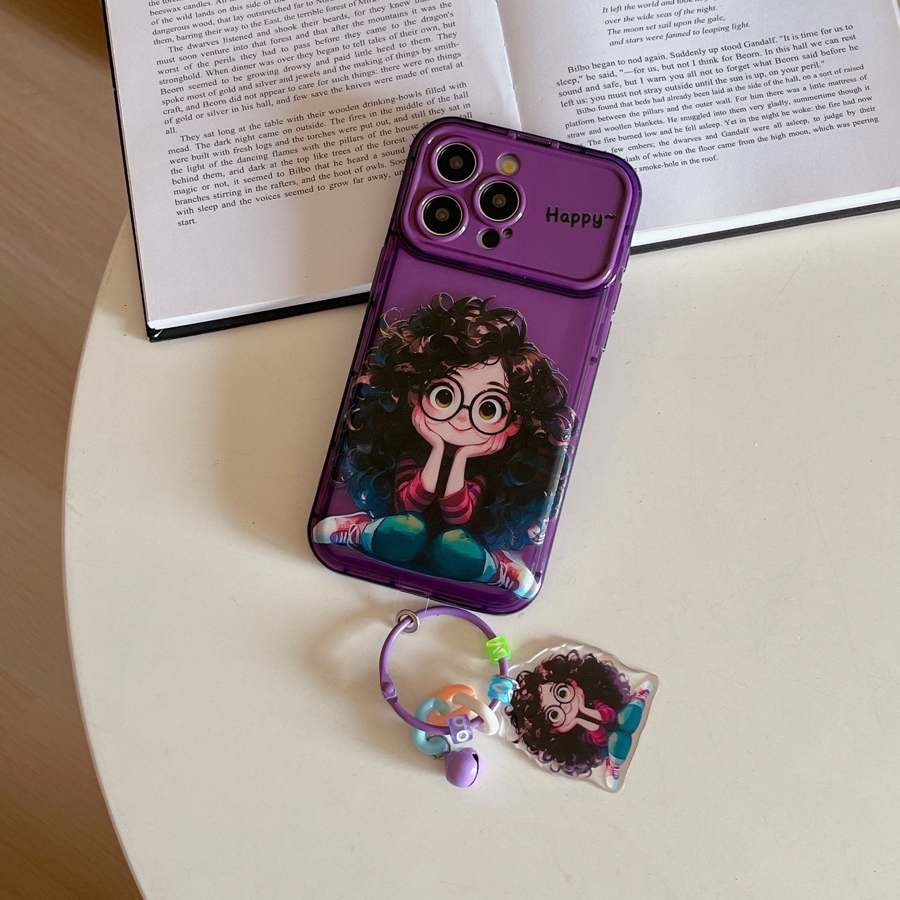 Peeperly Cute Girl Mirror Case with Charm - view 4