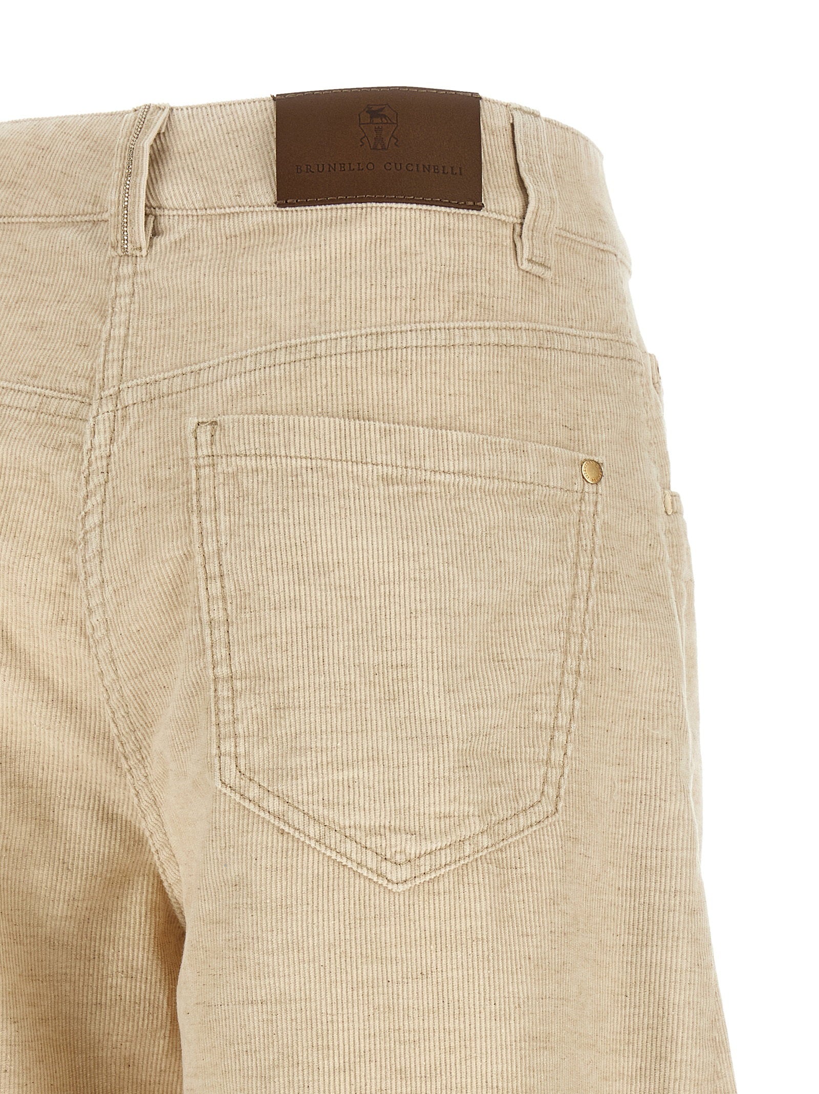Brunello Cucinelli The Wide Barrel Pants – 86% cotton, 14% linen - view 4