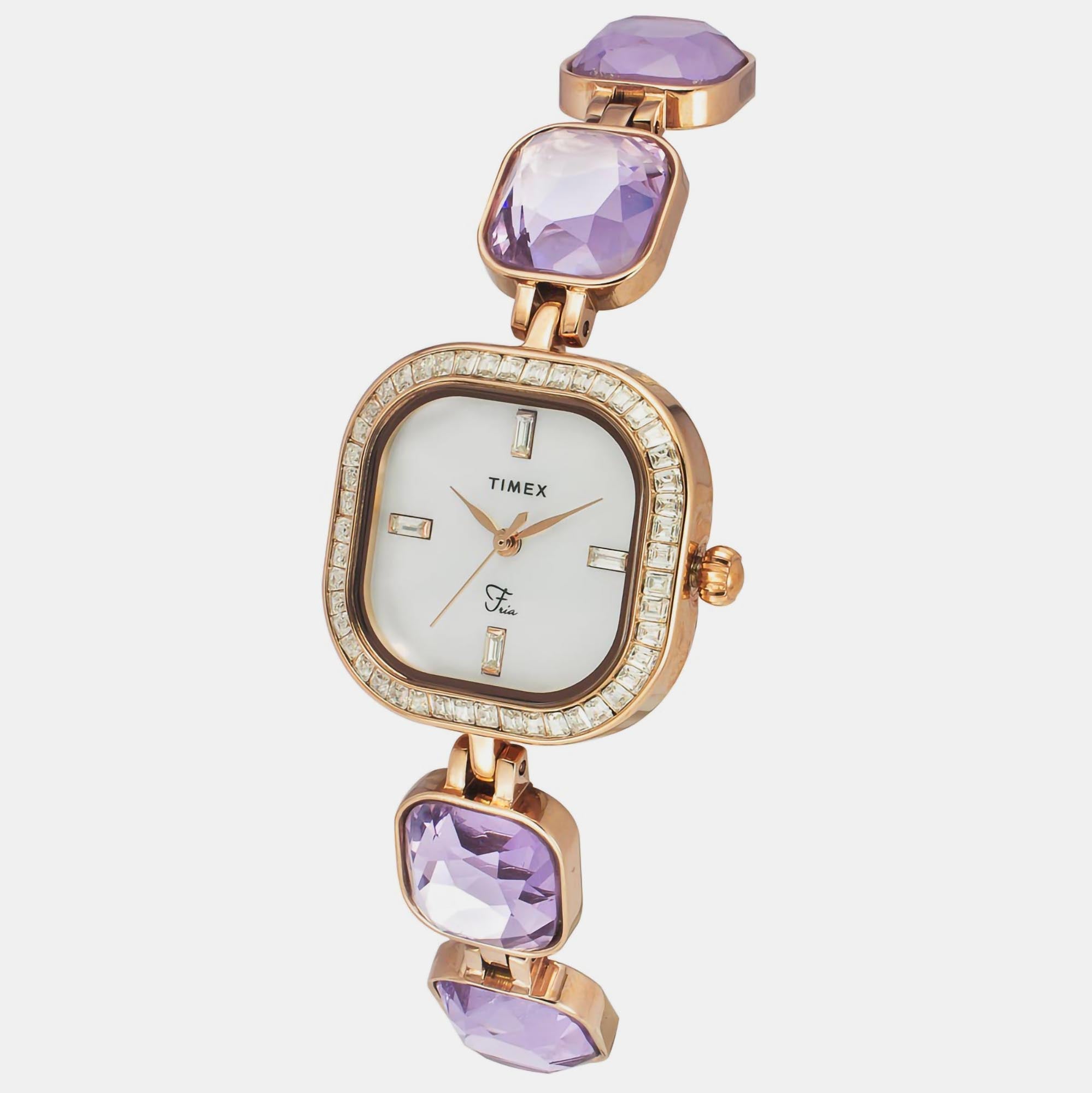 Timex Fria Women Quartz Mother Of Pearl Dial Analog Brass Watch TWEL17104 - view 2