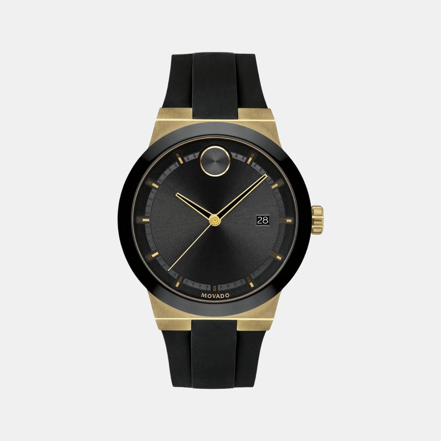 Movado Bold Men Quartz Black Dial Analog Silicone Watch 3600623