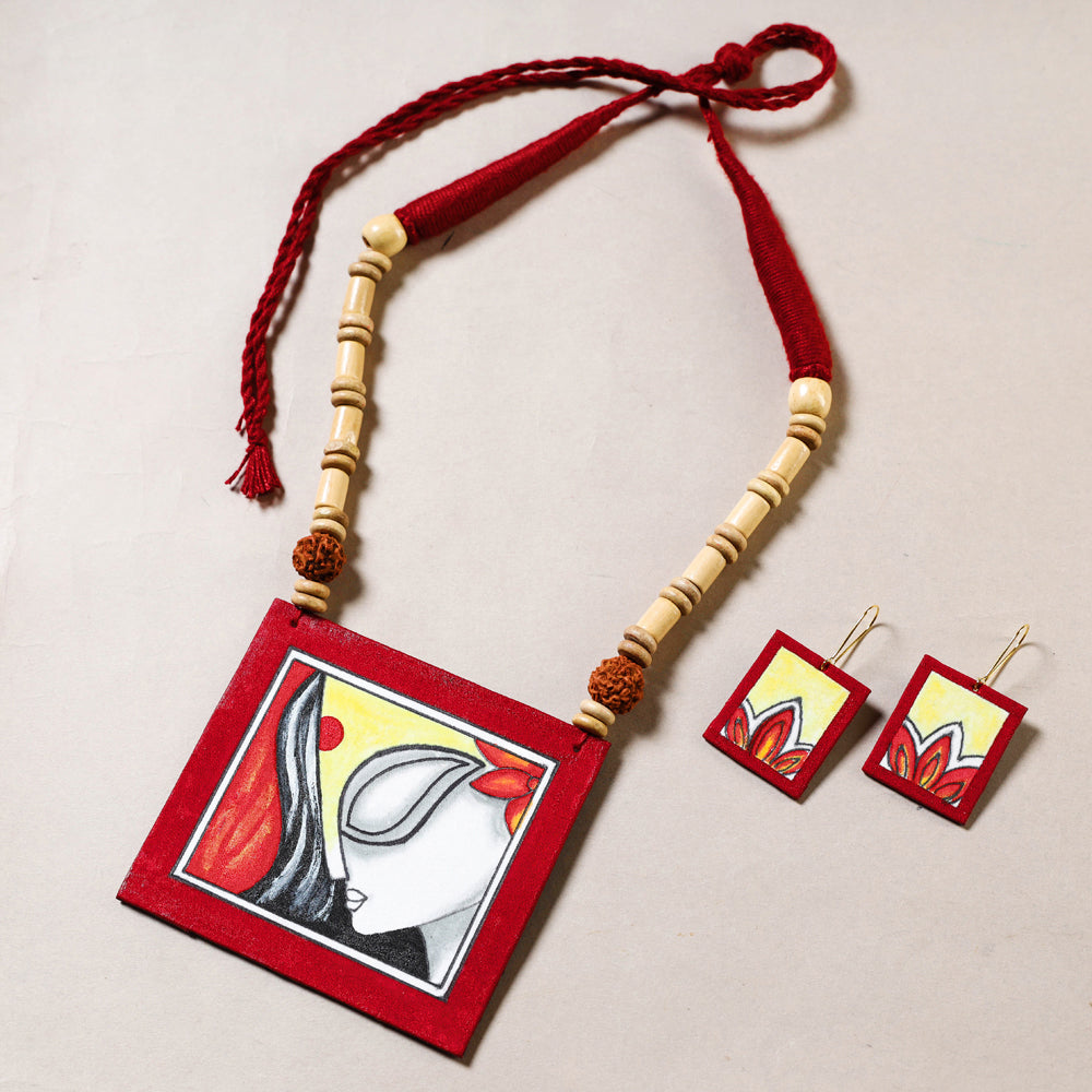 KHUSHBASH - HAPPY LOOM OF EAST Bishnupur Handcrafted Fabric Necklace Set