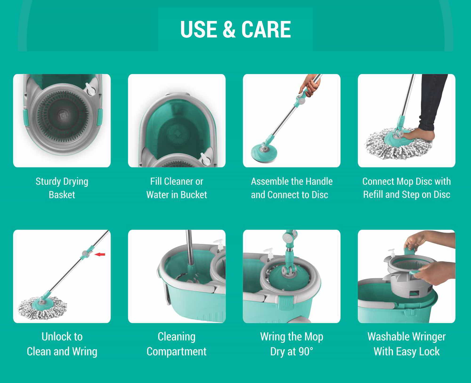 Milton Elegant Mop with Cleaner Set (Spotzero by Milton) - view 6