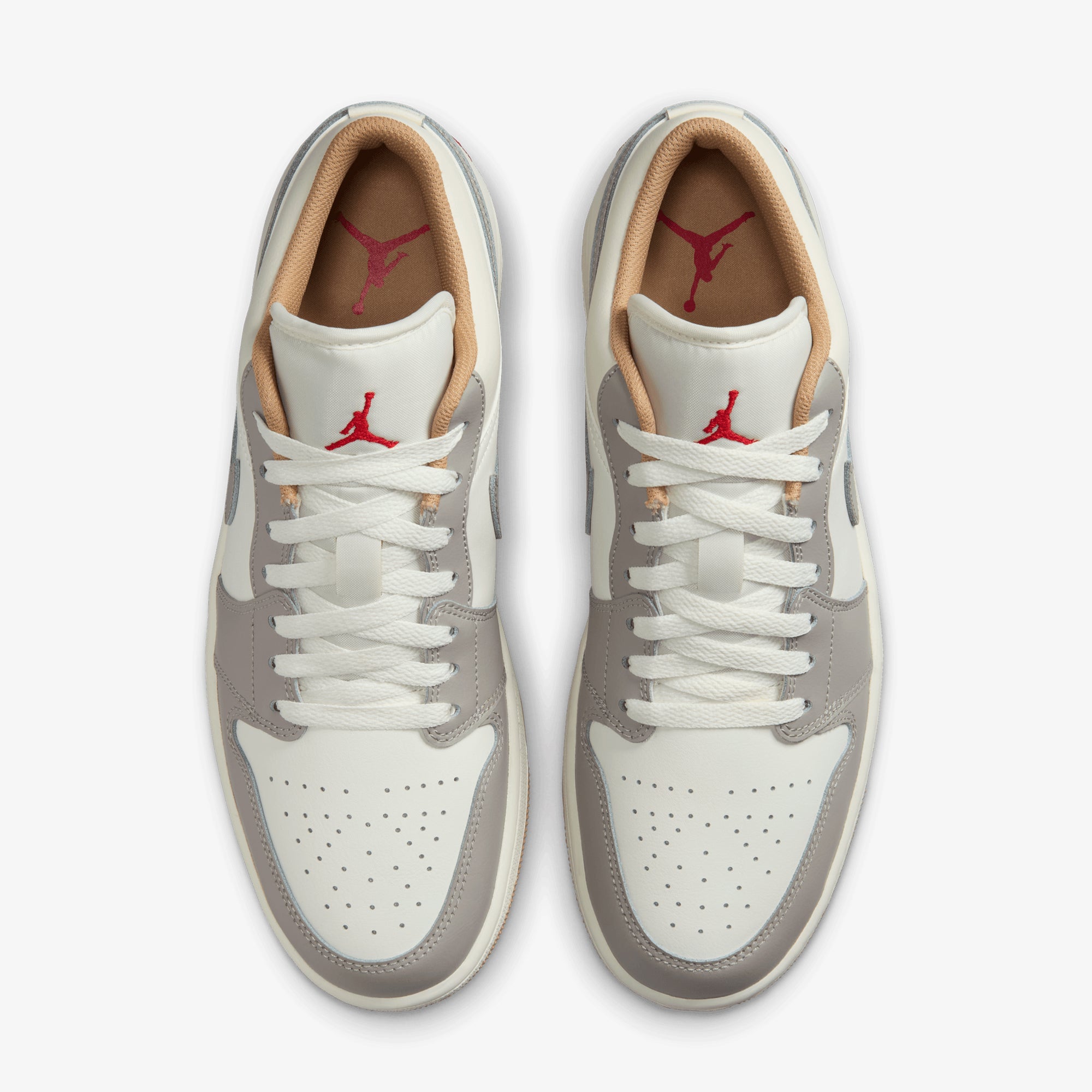 Jordan | Air Jordan 1 Low { Sail/fire Red-college Grey-hemp - view 2