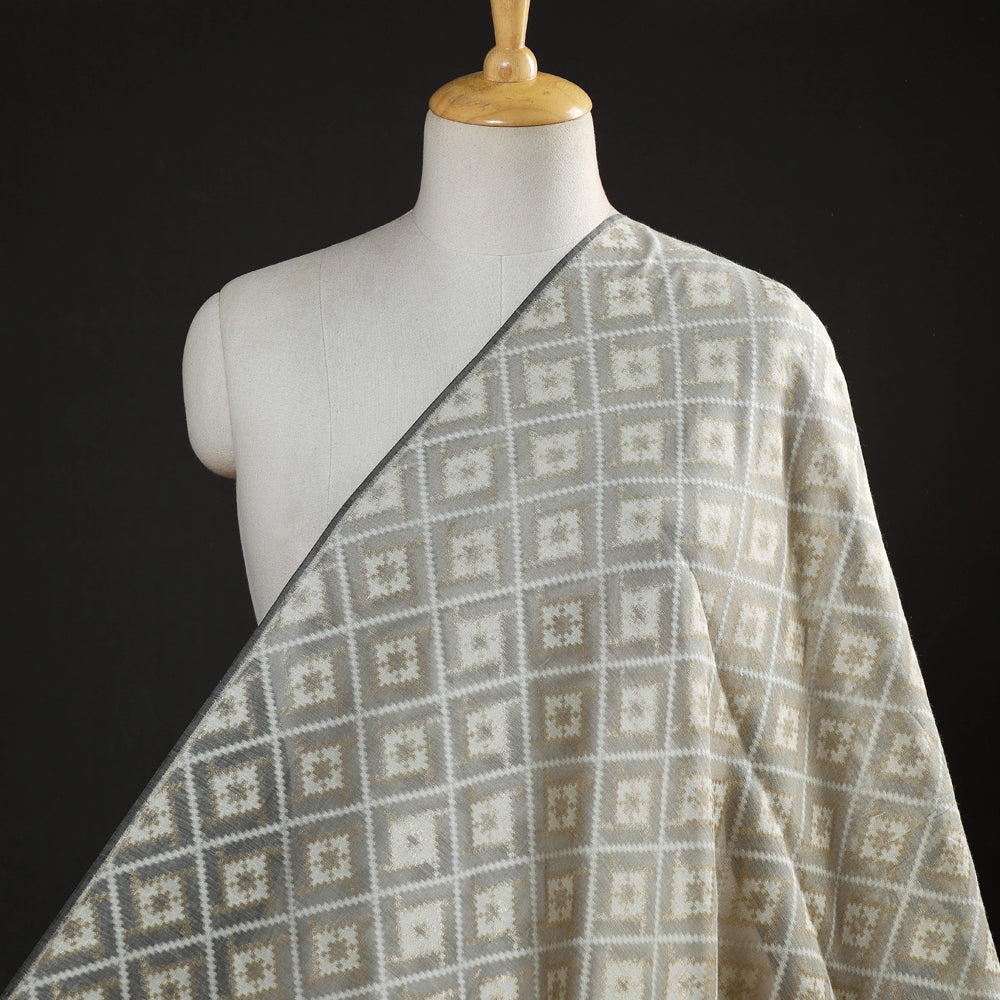 BANARASI BY MAQBUL HASAN Beige - Pure Banarasi Handwoven Zari Alfi Work Silk Cotton Fabric - view 2