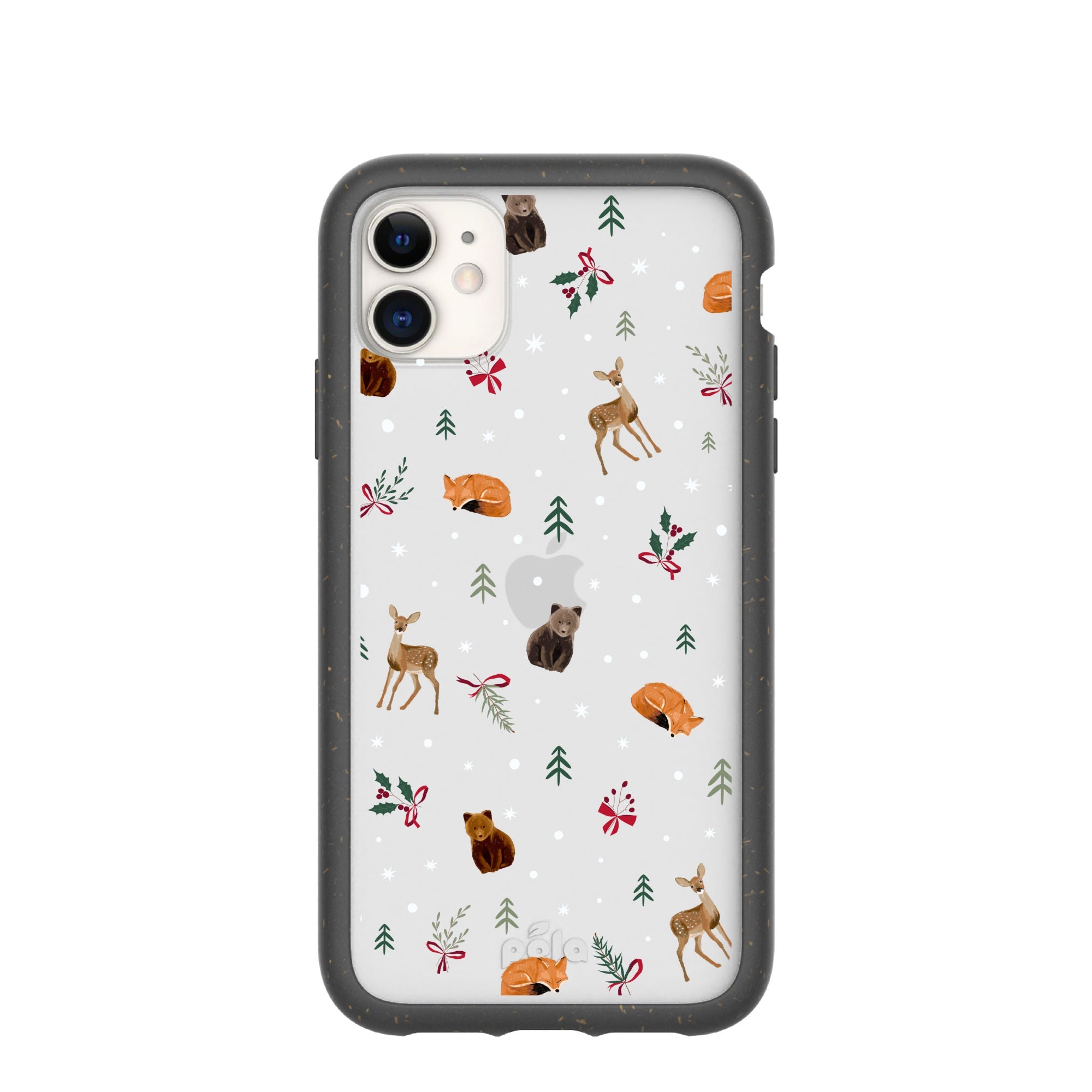 BlackTree Clear Winter Woodland iPhone 11 Case With Black Ridge