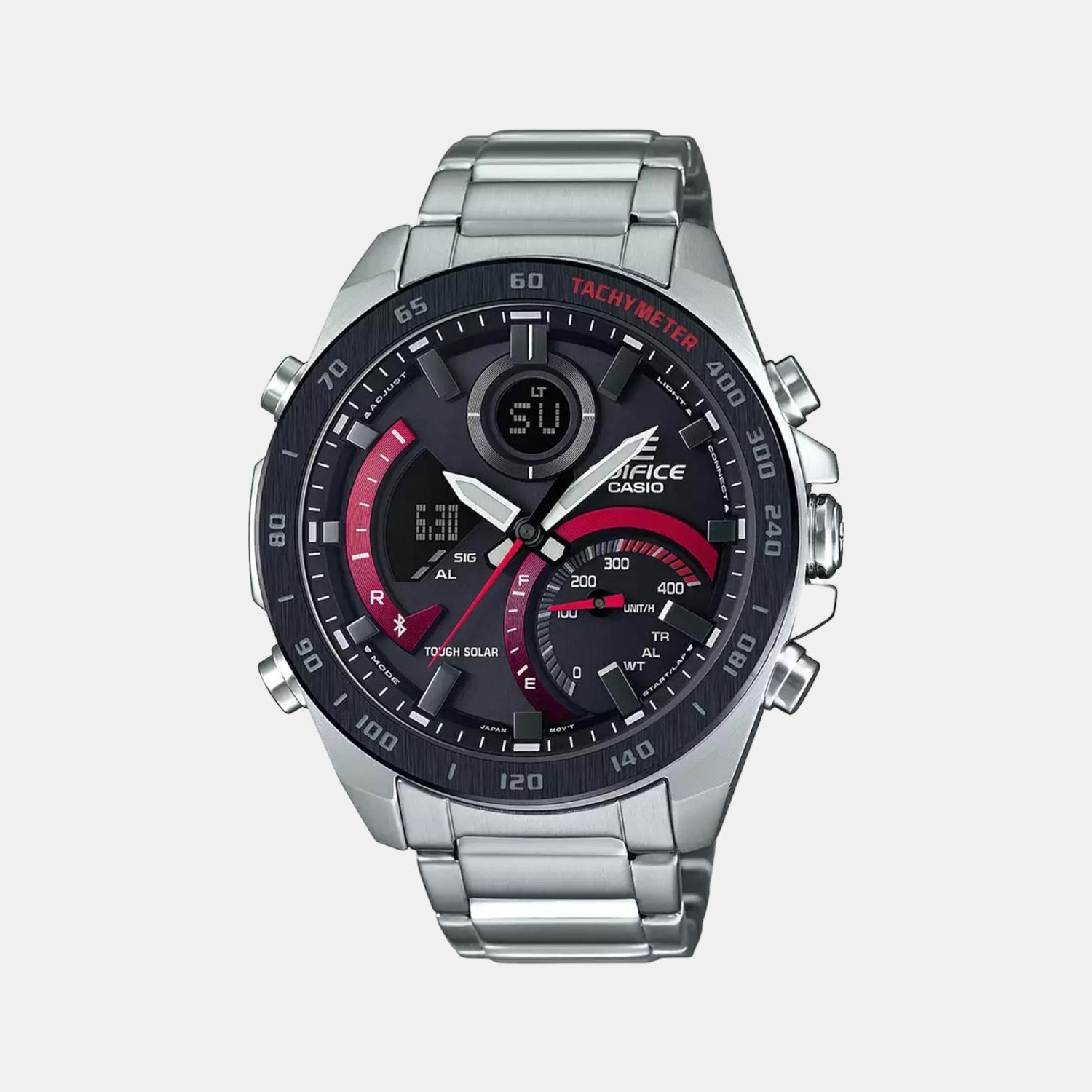 Casio Edifice Men Quartz Black Dial Chronograph Stainless Steel Watch EX499