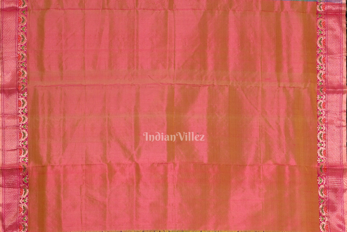 IndianVillèz Sky Blue Handwoven Baluchari Silk Saree - view 4