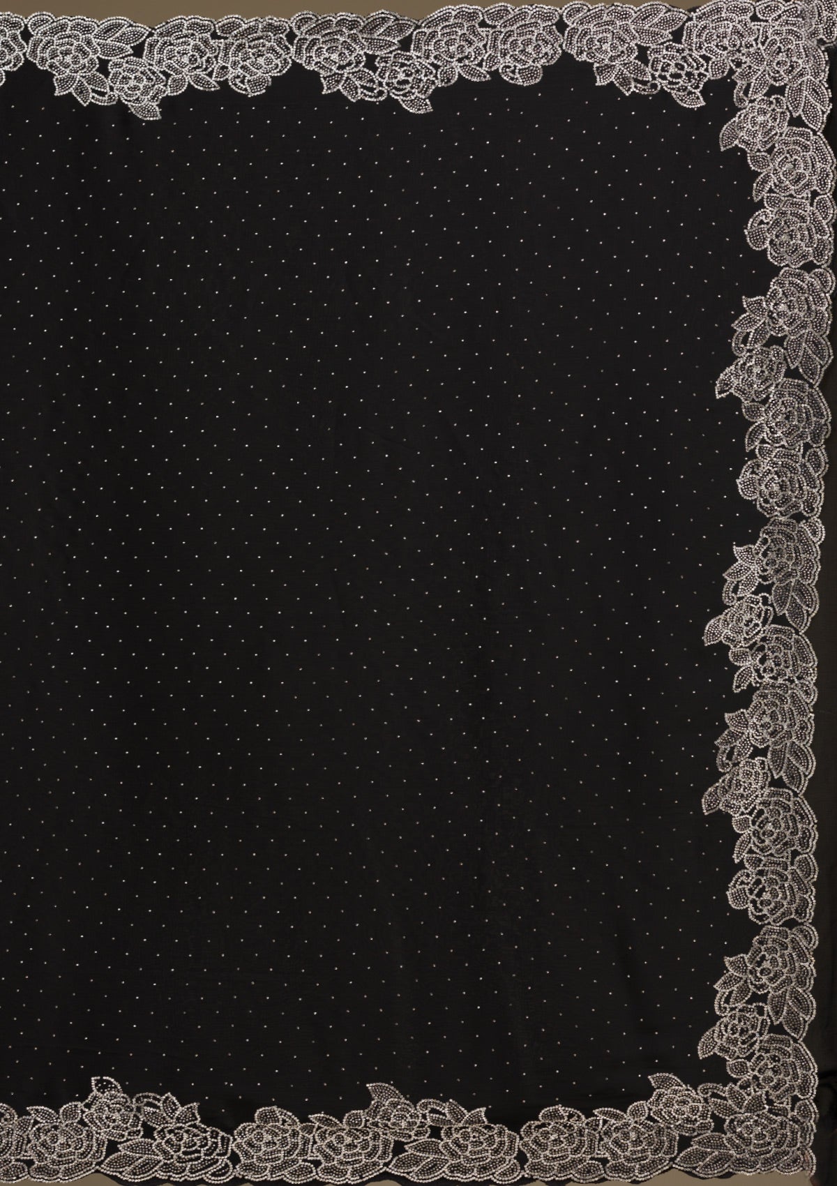 Koskii Black Swarovski Satin Saree – Women's - view 11