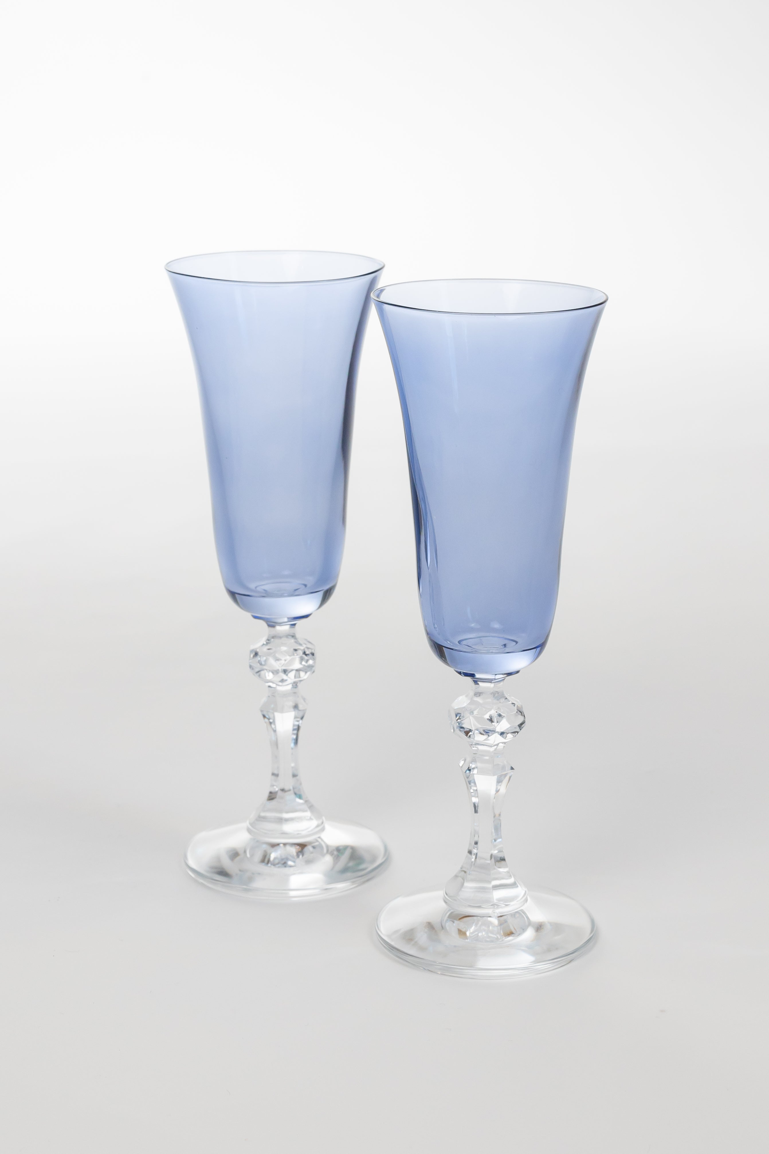 Estelle Colored Glass Estelle Colored Regal Flute With Clear Stem - Set of 2 {Cobalt Blue} - view 2