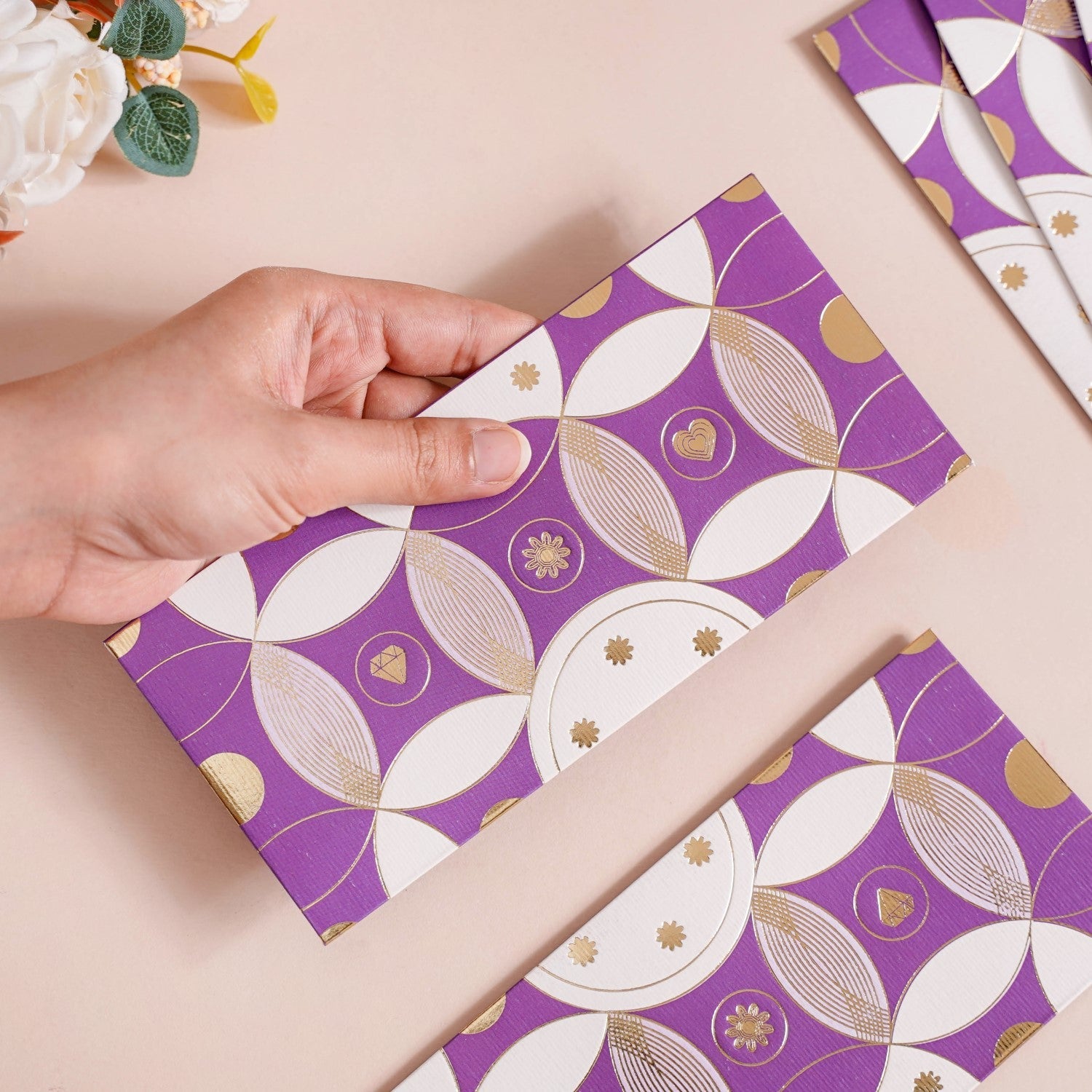 Nestasia Set Of 12 Luxury Gifting Envelope For Weddings And Birthdays Purple - view 3