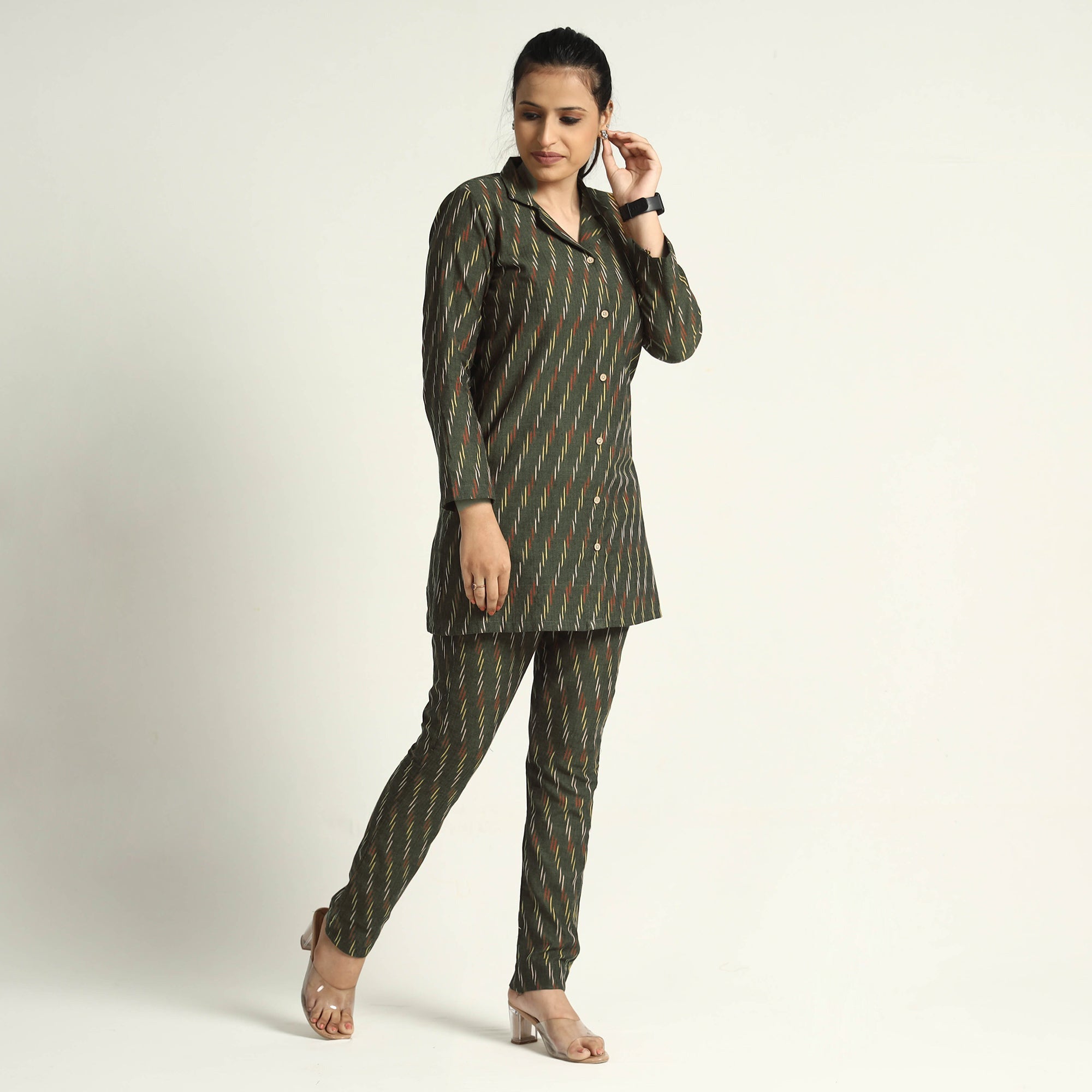 ITOKRI CASUALS Brown - Pochampally Ikat Cotton Co-Ord Set