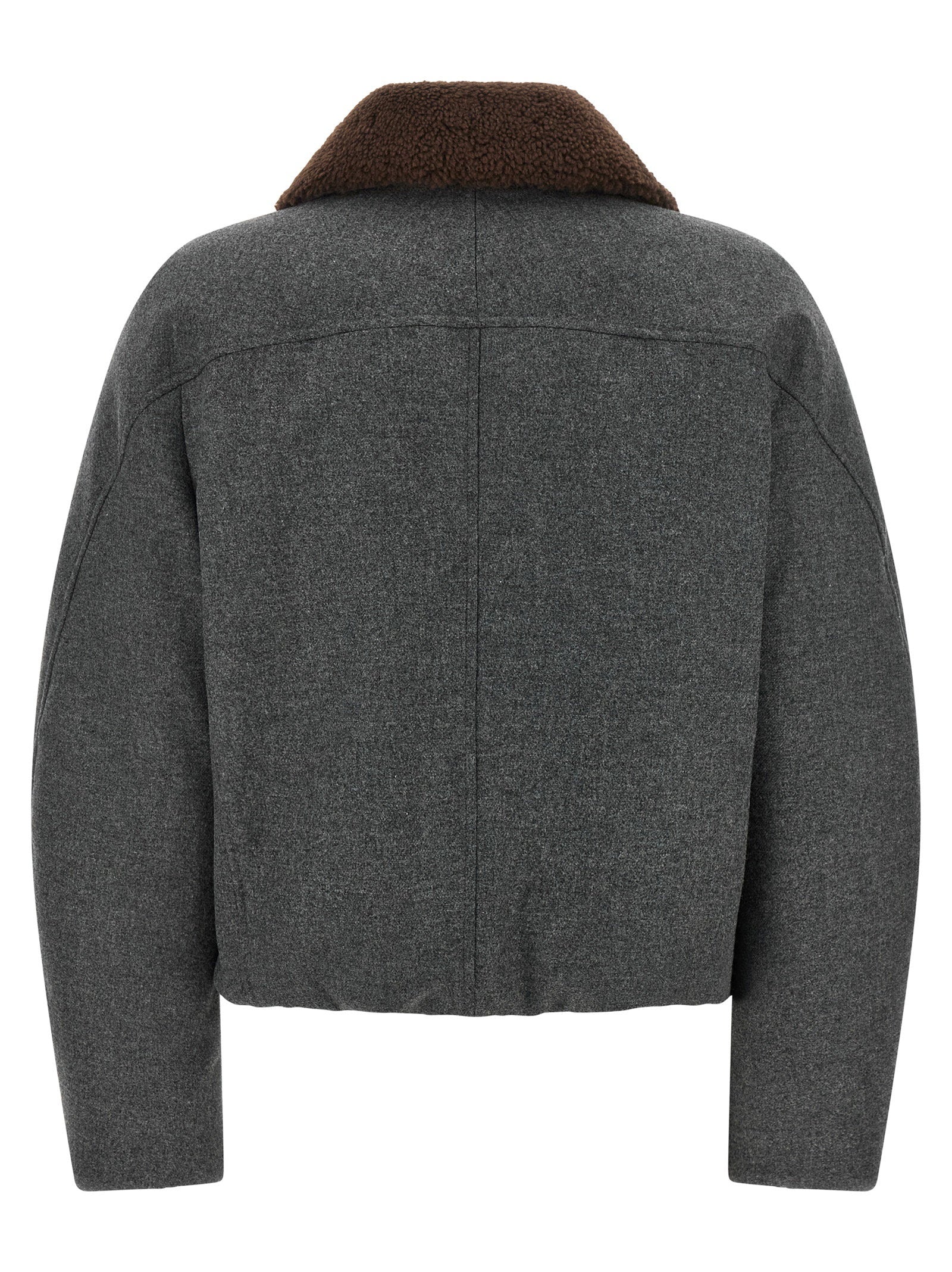 Brunello Cucinelli Shearling Collar Cropped Jacket - view 3
