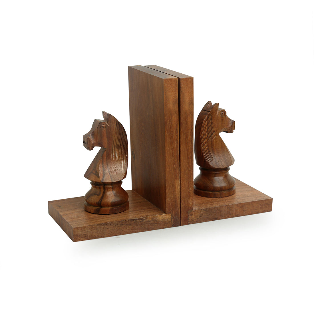 EXCLUSIVELANE 'Chess Horse' Hand Carved Sheesham Wood Bookend - view 2