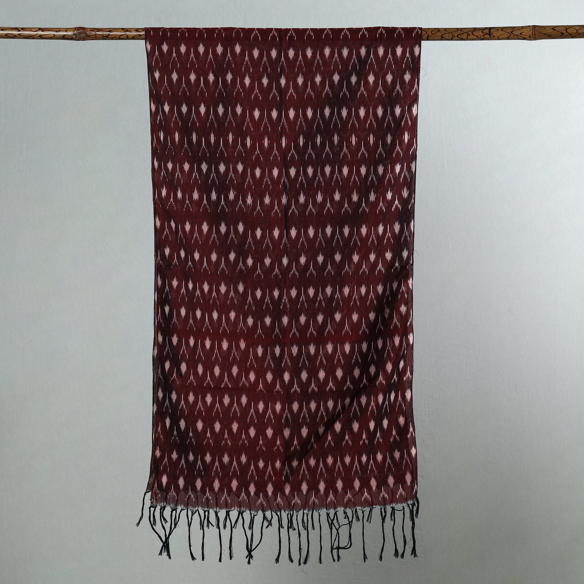 SOUTH KARGHA Brown - Handloom Mercerized Cotton Pochampally Ikat Stole 11 - view 2