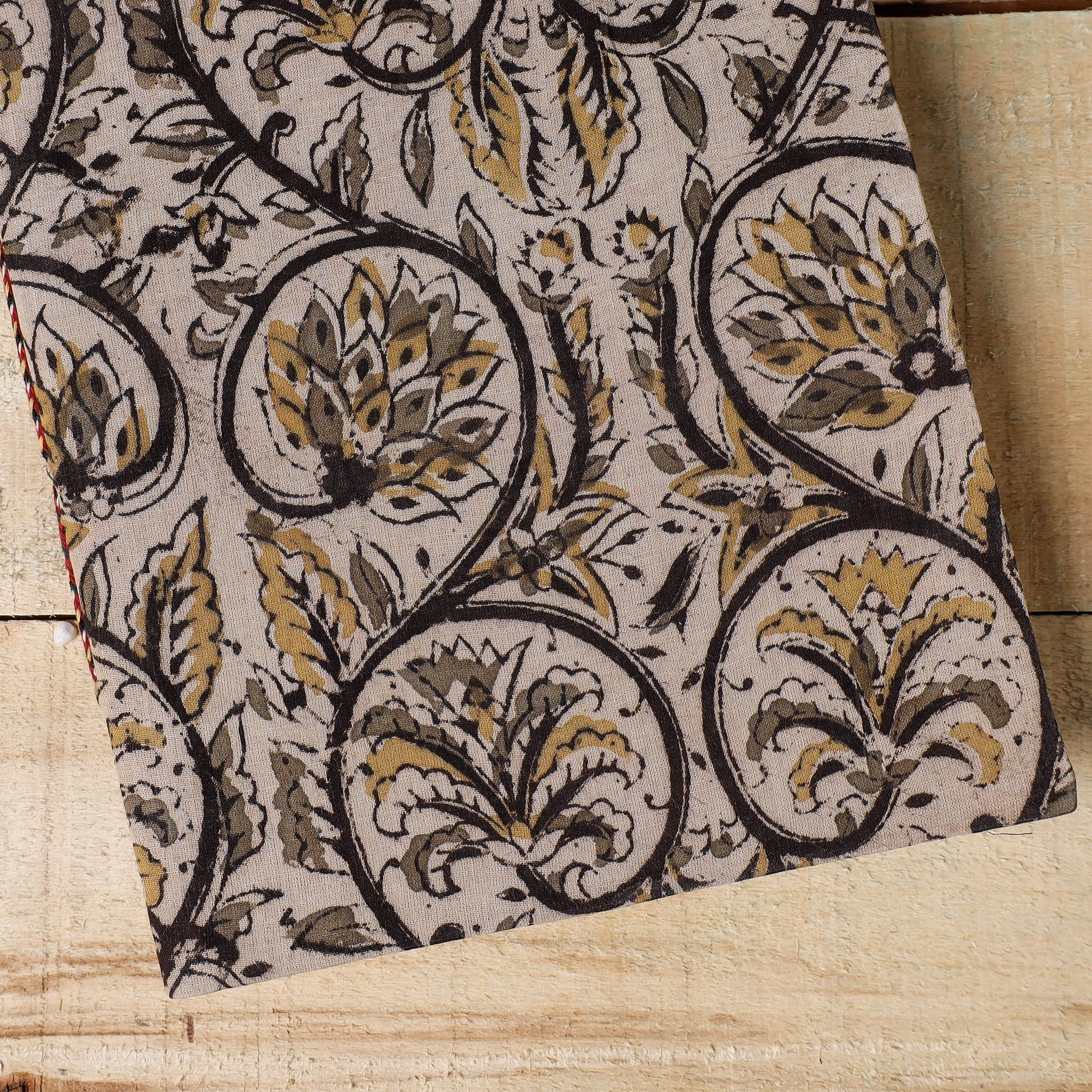 BINDAAS UNLIMITED Beige - Kalamkari Fabric Cover Handmade Paper Notebook (9 x 7 in) - view 2