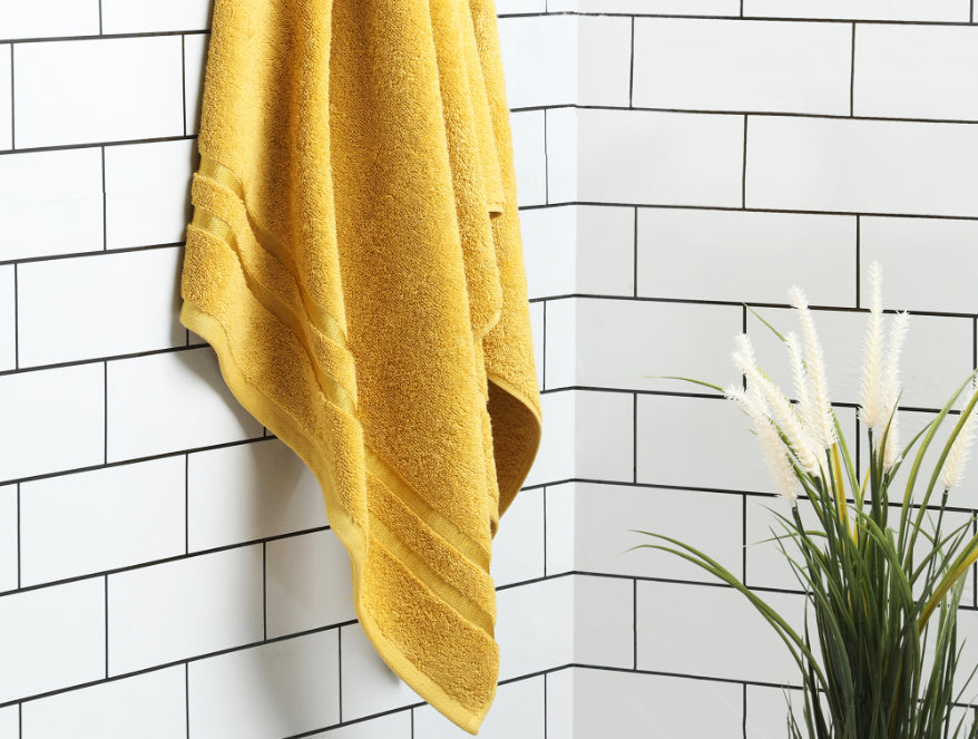 100 cotton bath – Spaces India Mustard - Dark Yellow 100% Cotton Bath Towel - Atrium By Spaces