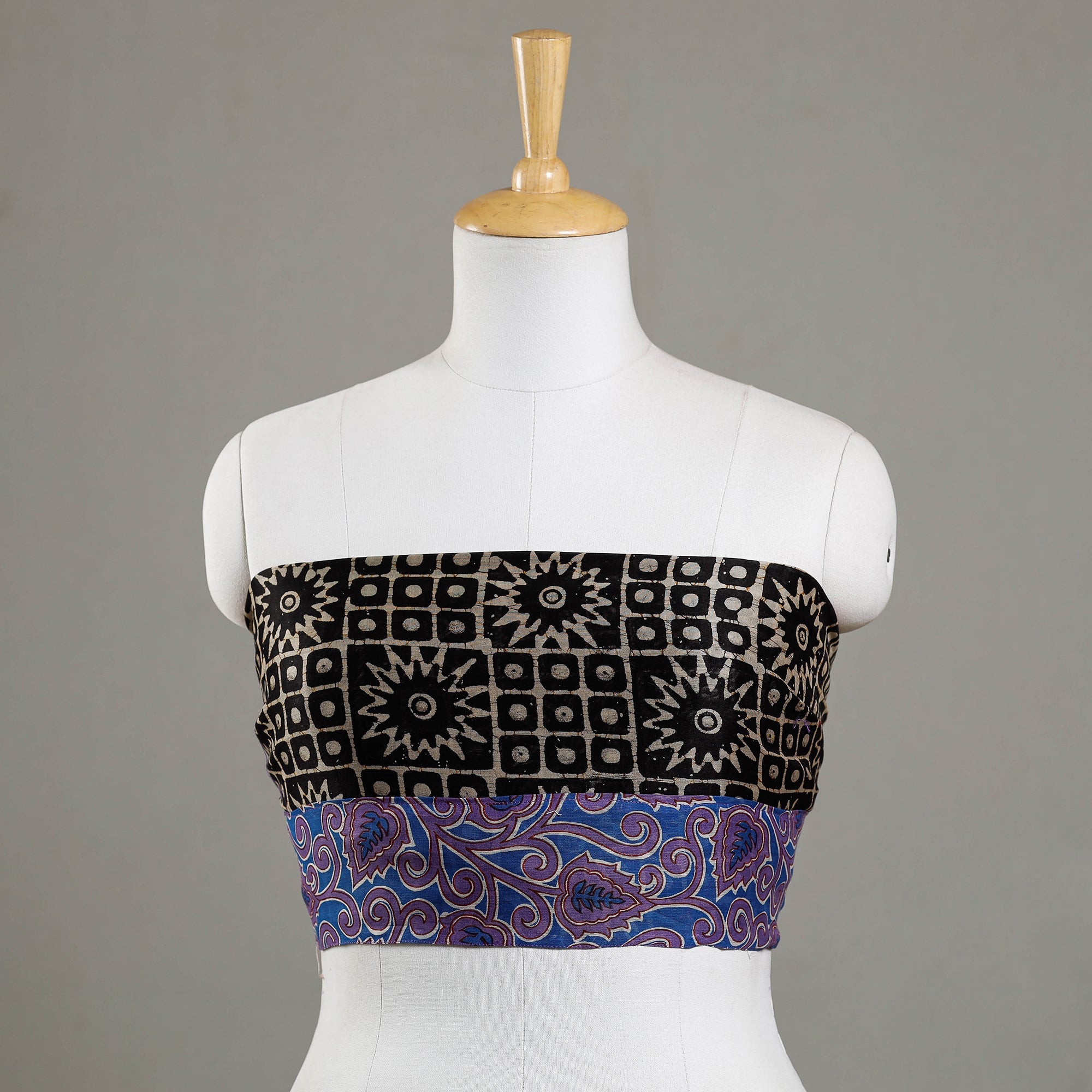NOORI BAZAR Black - Batik Printed Chanderi Silk Blouse Piece