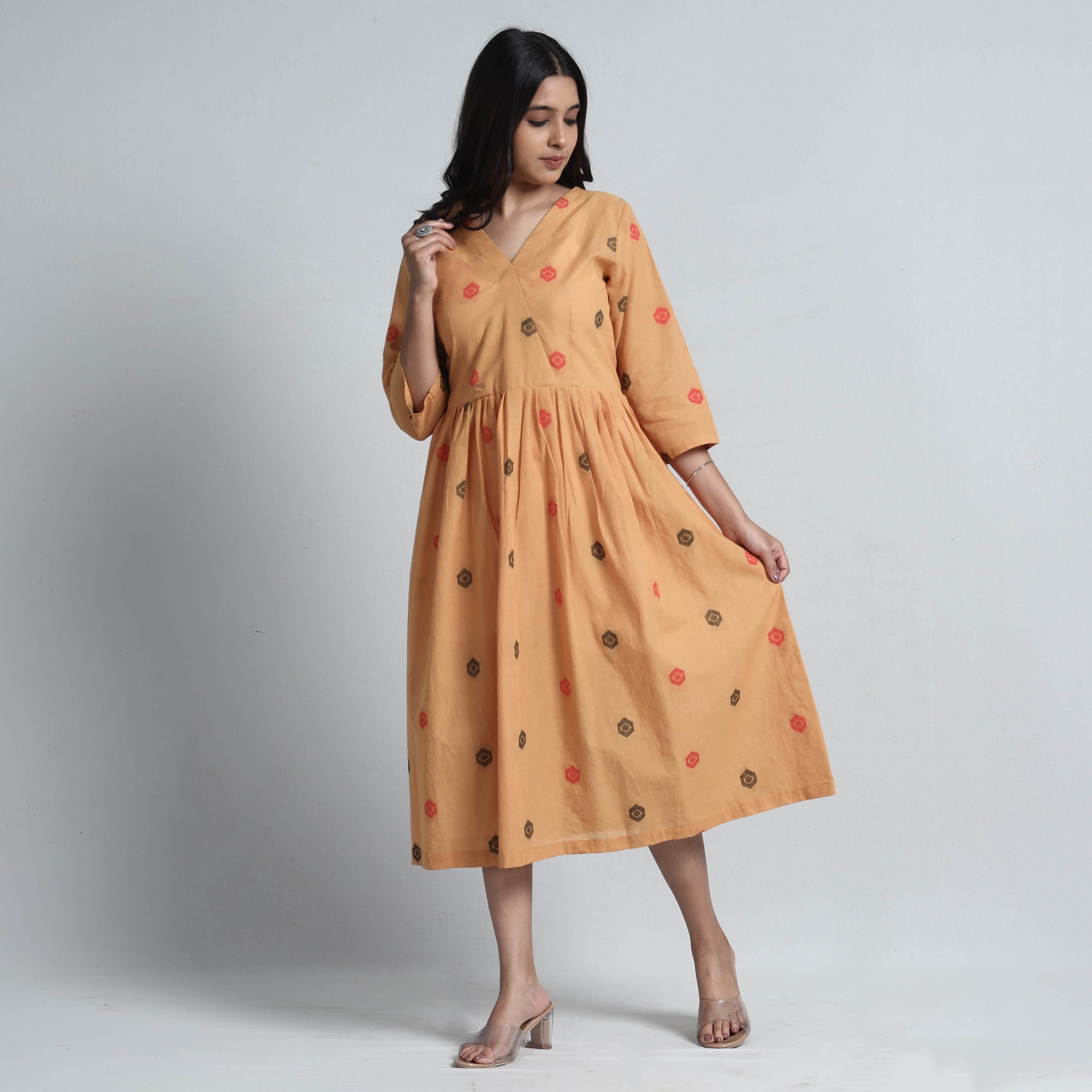 ITOKRI CASUALS Beige - Exquisite Jacquard Cotton Dress - view 2