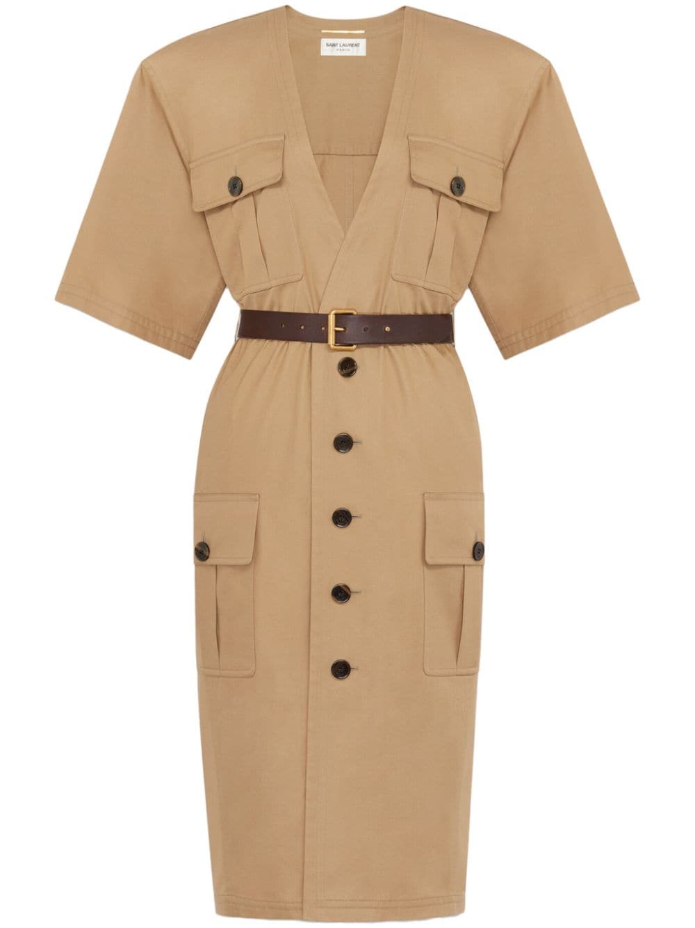 Saint Laurent Cotton twill midi dress – Cotton 100%