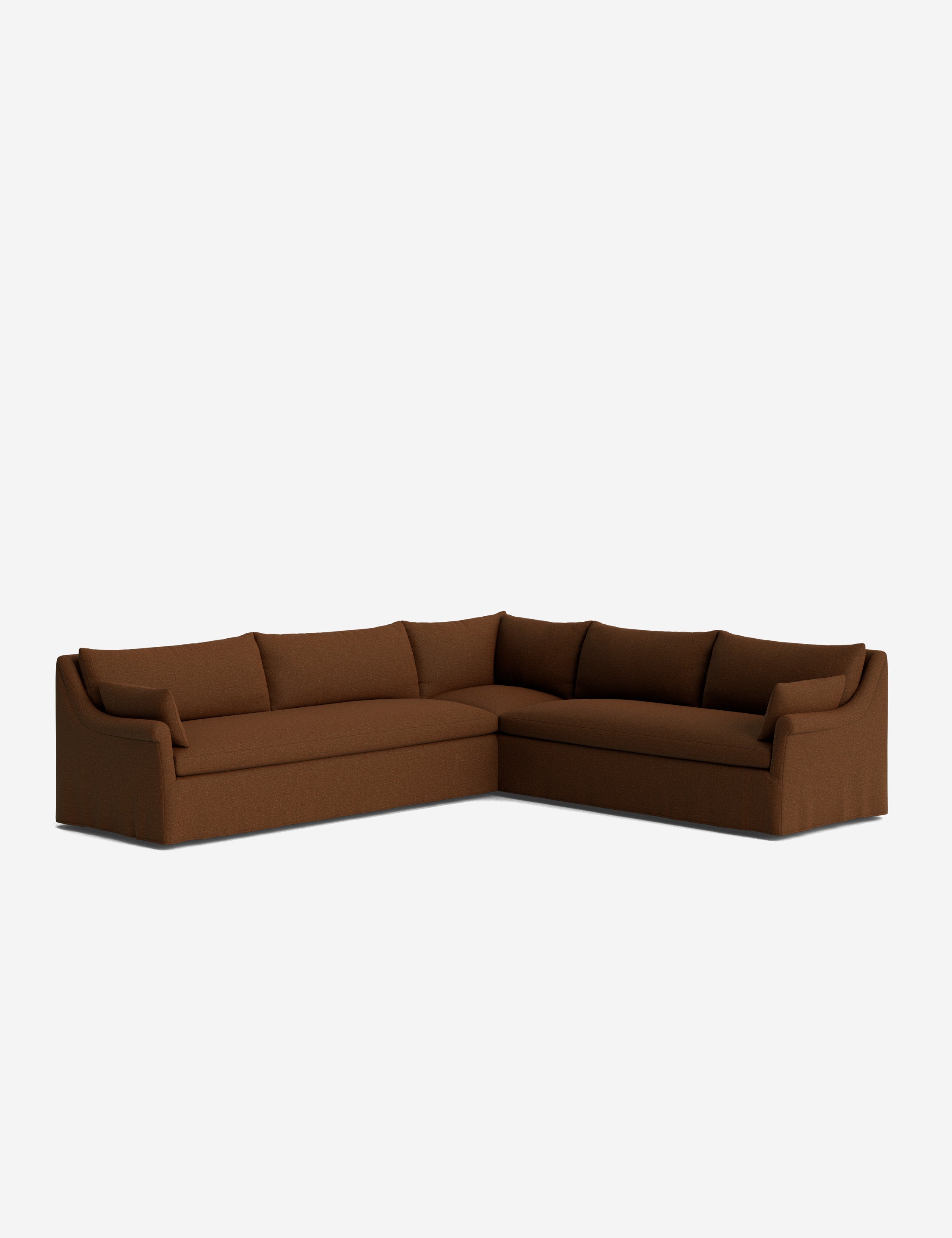Lulu and Georgia Portola Rolled Arm Slipcover Corner Sectional Sofa - view 93