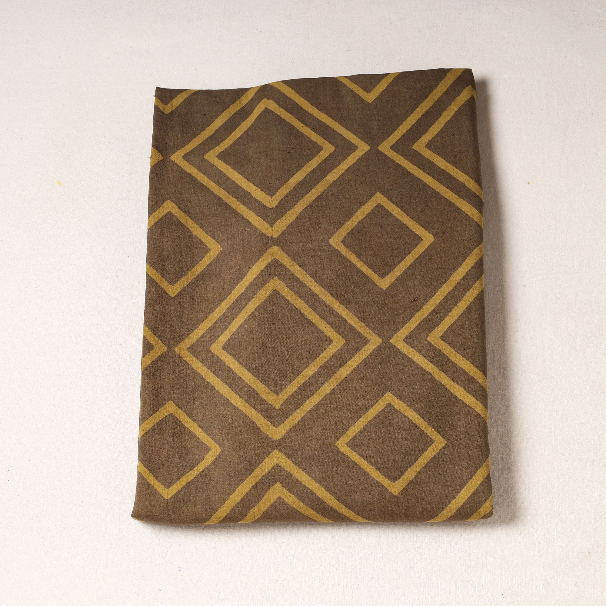 RIYAZ ABDULMAJID KHATRI - AJRAKH Brown - Ajrakh Hand Block Printed Cotton Precut Fabric (2.5 Meter)