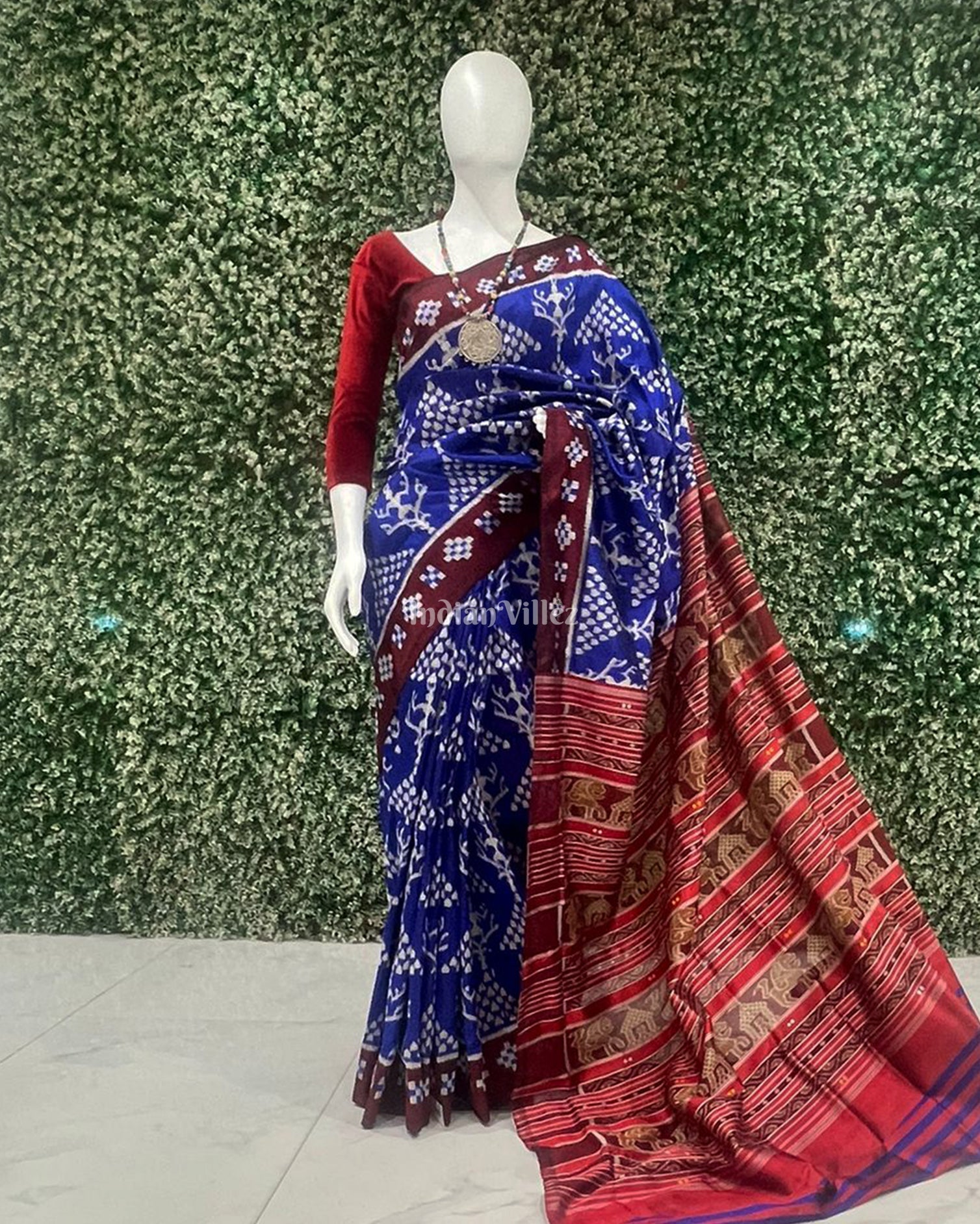 IndianVillèz Blue Tribal & Jhoti Contemporary Silk Saree