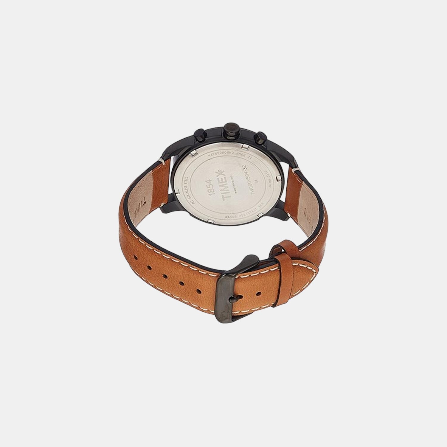 Timex E Class Men Quartz Black Dial Chronograph Leather Watch TW000Y504 - view 2