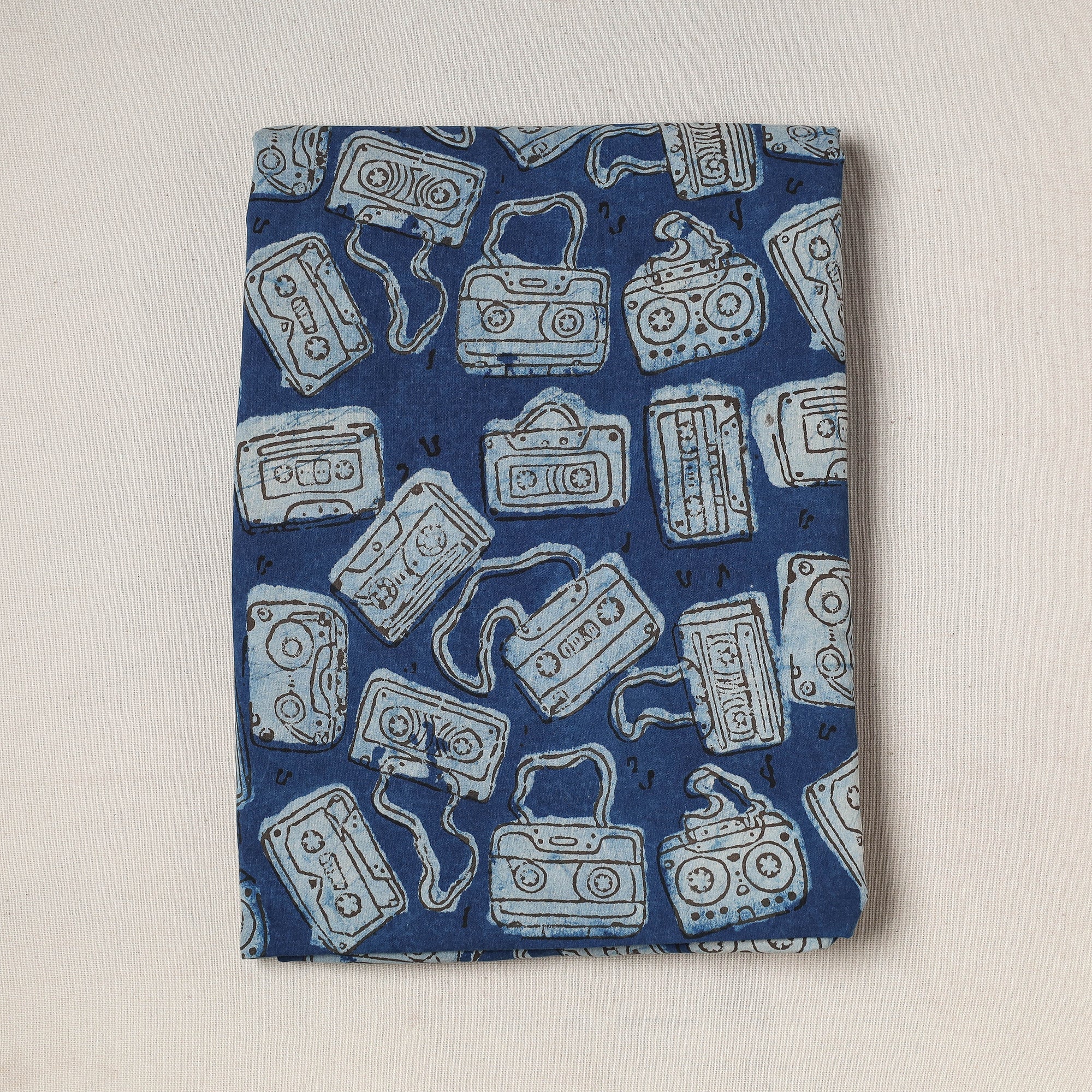 BINDAAS UNLIMITED Blue - Bindaas Art Block Printed Cotton Precut Fabric (2 meter)