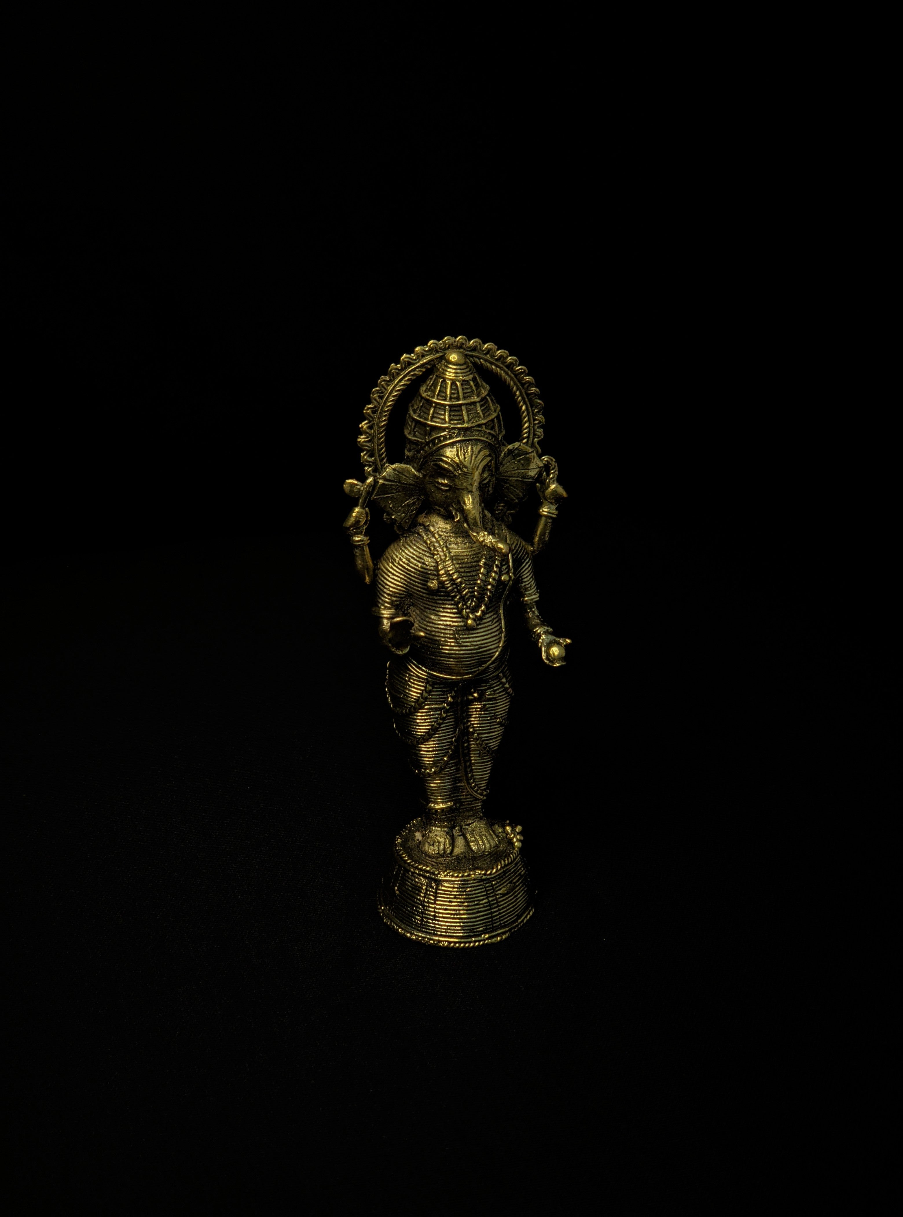 IndianVillèz Handmade Dhokra Standing Shri Ganesh - view 2