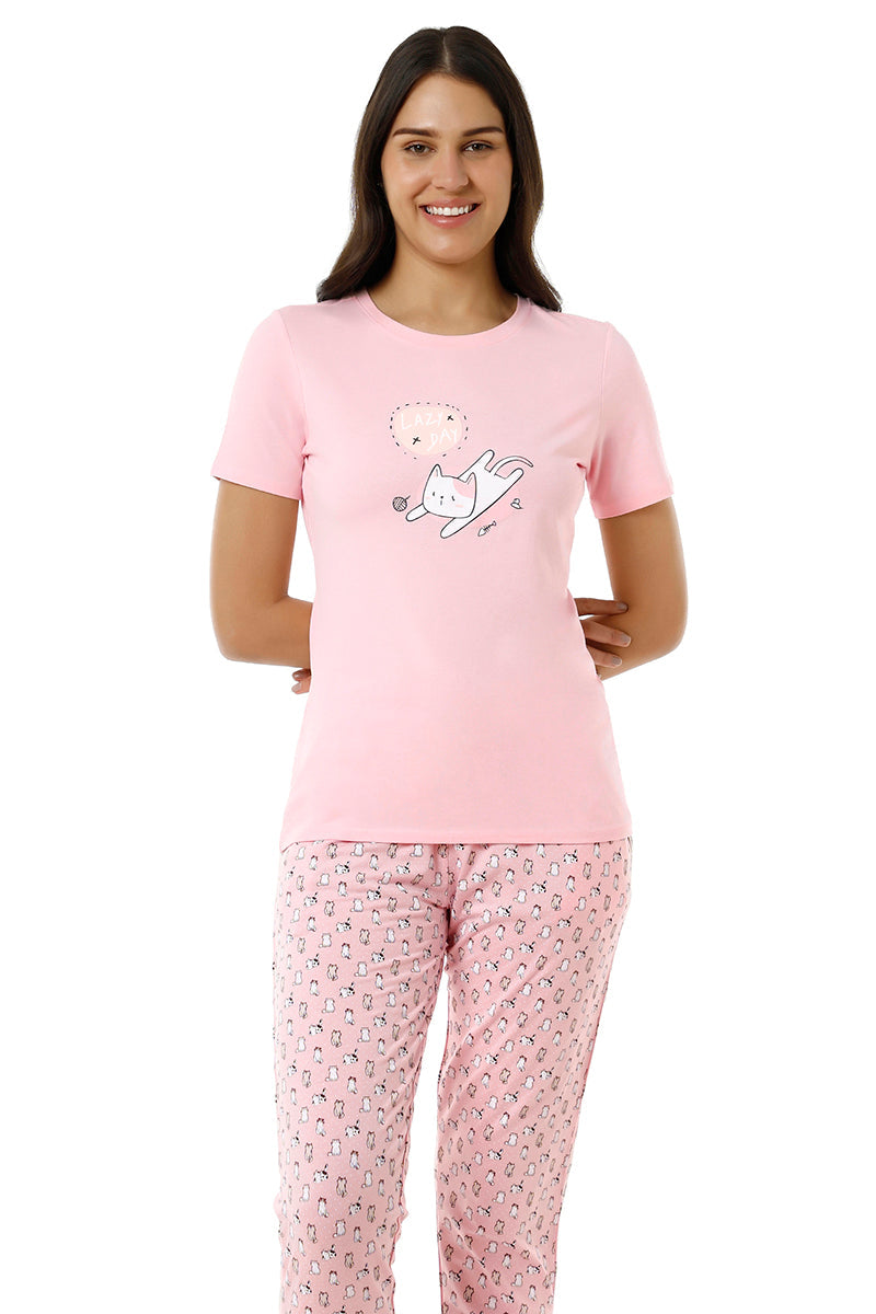 Amante Scoop Neck Sleep Tee - Almond Blossom