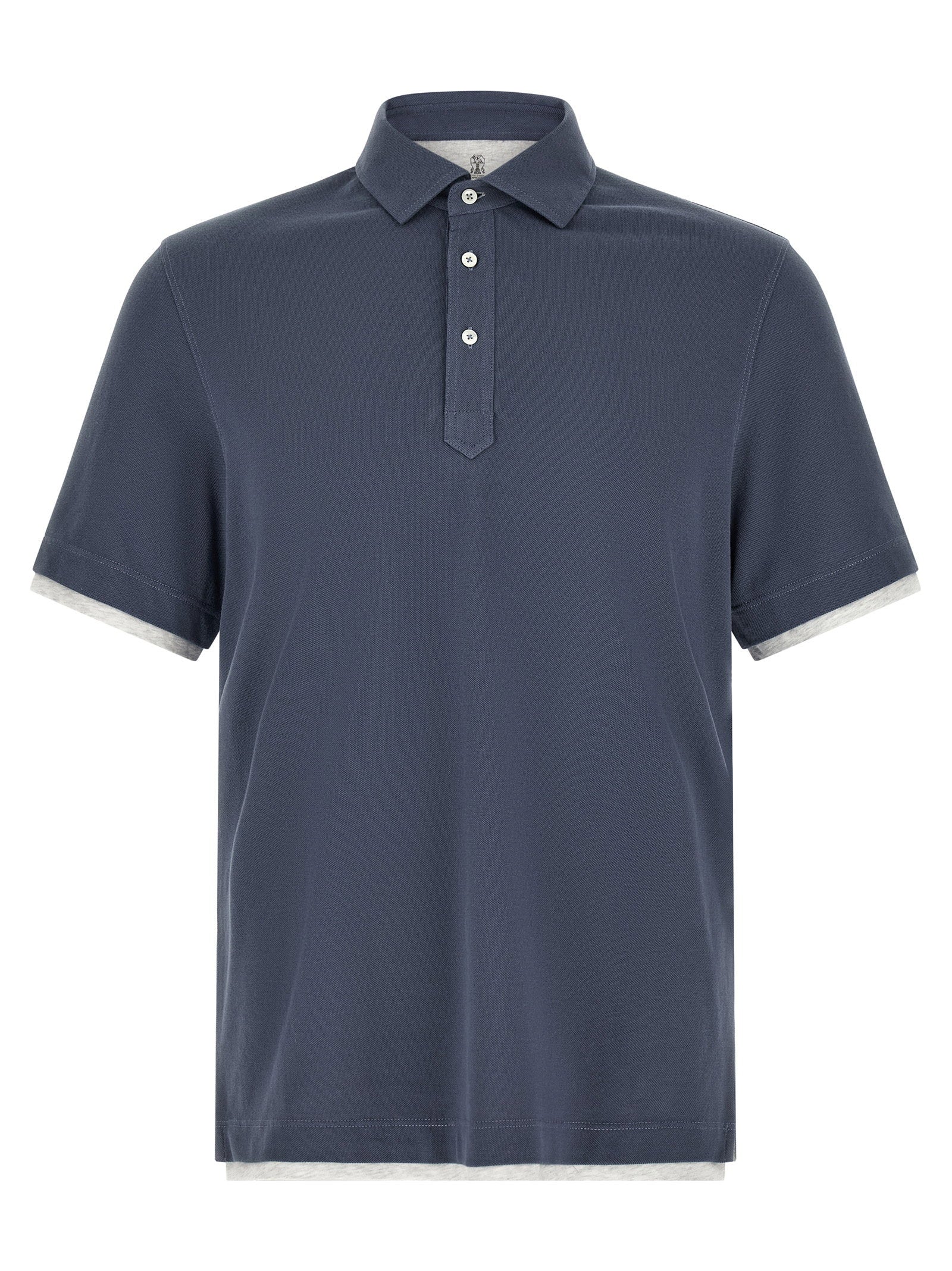 Brunello Cucinelli Double Layer Polo Shirt – 100% cotton