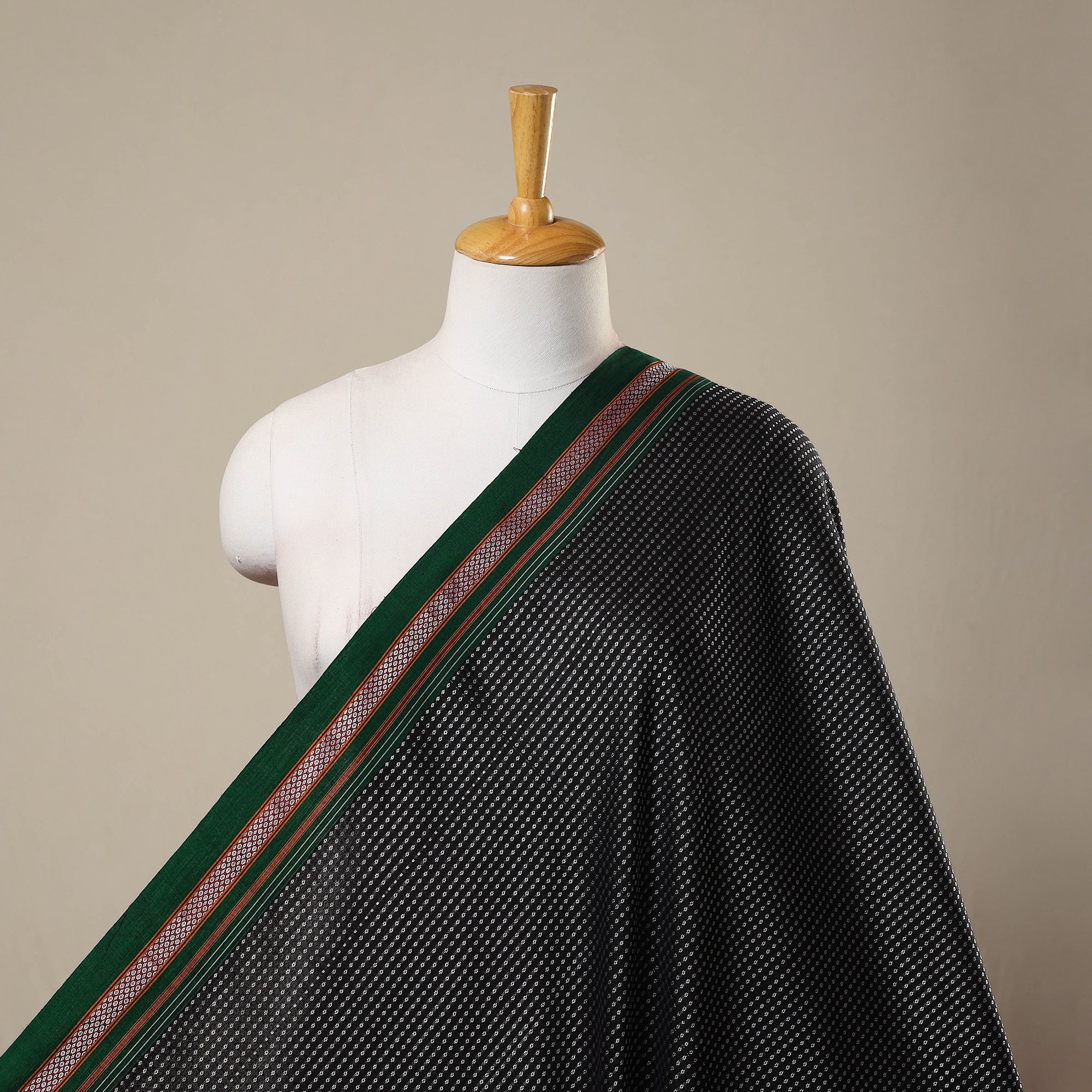 SOUTH KARGHA Black - Karnataka Weave Cotton Khun Fabric 34