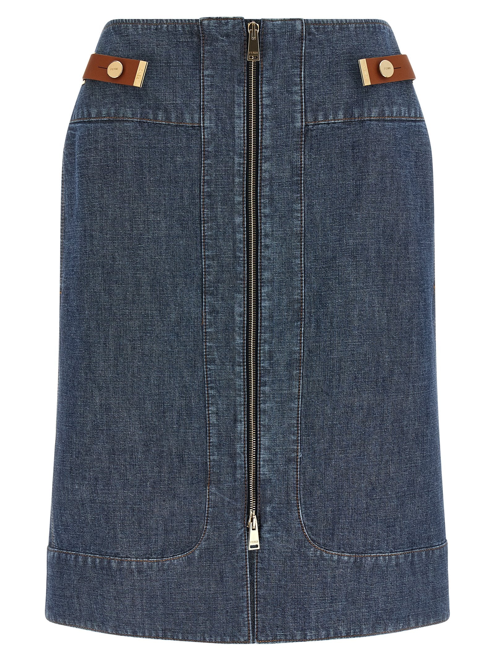 Fendi Chambray Denim Skirt – 100% cotton