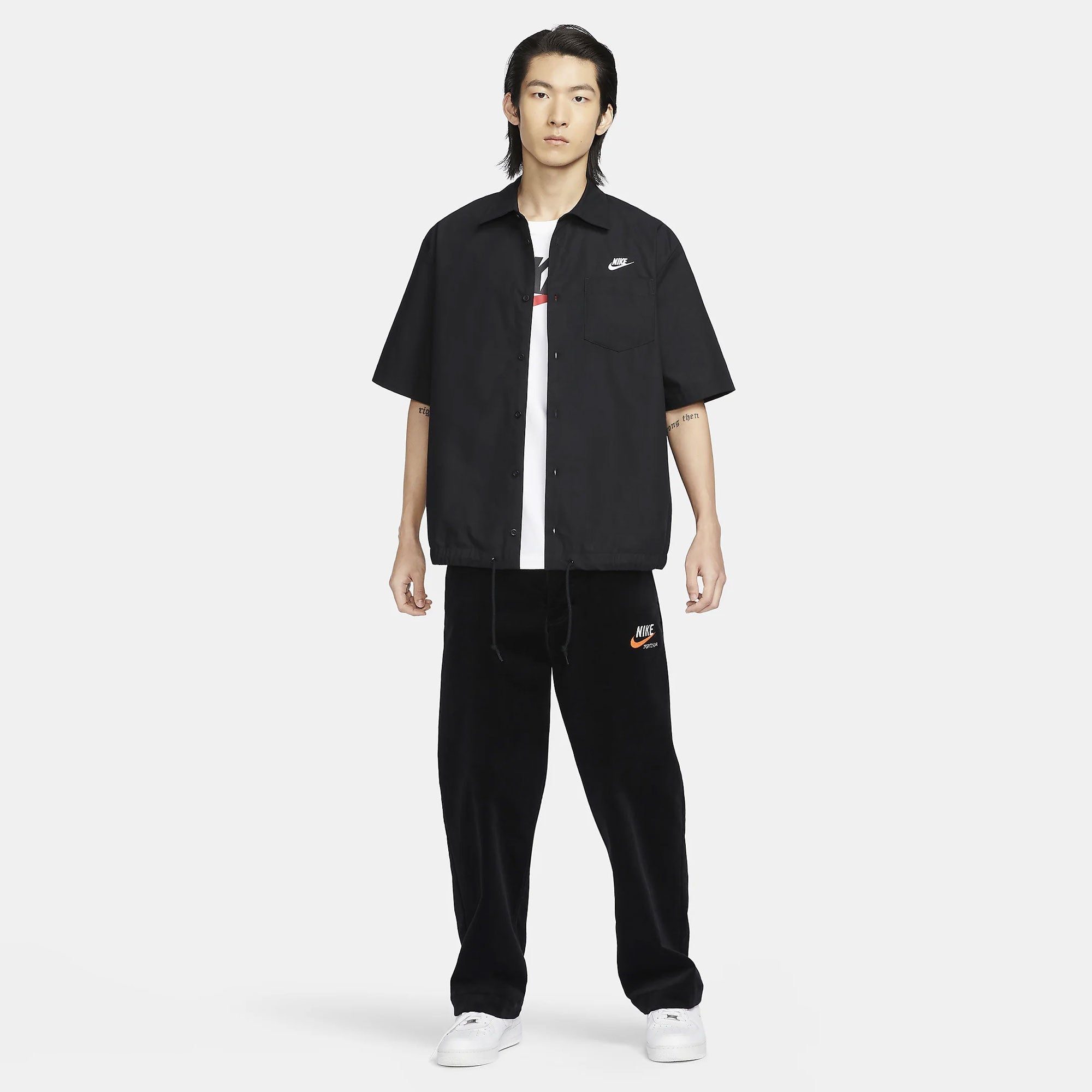 Nike | Club Oxford Button-up Shirt { Black/white - view 7