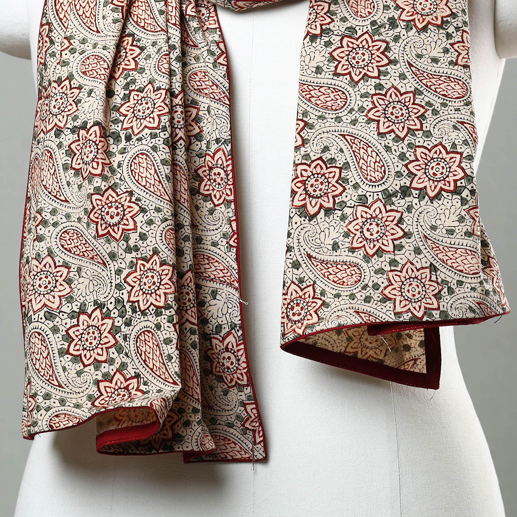 STOLES & SCARVES Beige - Kalamkari Block Printed Cotton Stole 14 - view 3