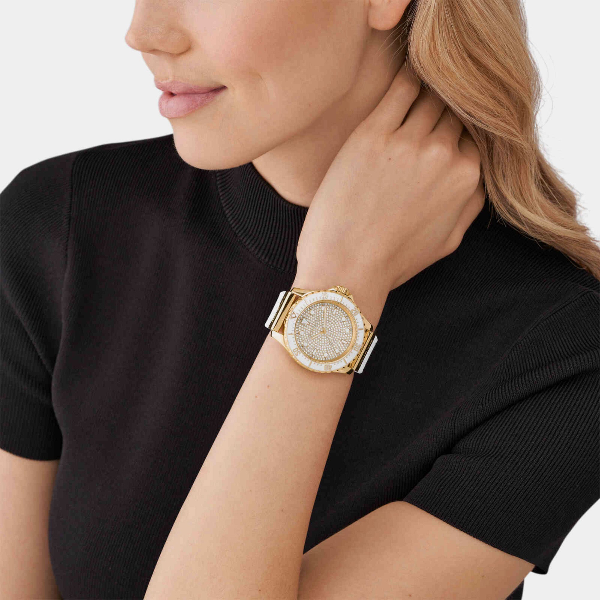 Michael Kors Everest Women Quartz Gold Dial Analog Silicone Watch MK7357 - view 3