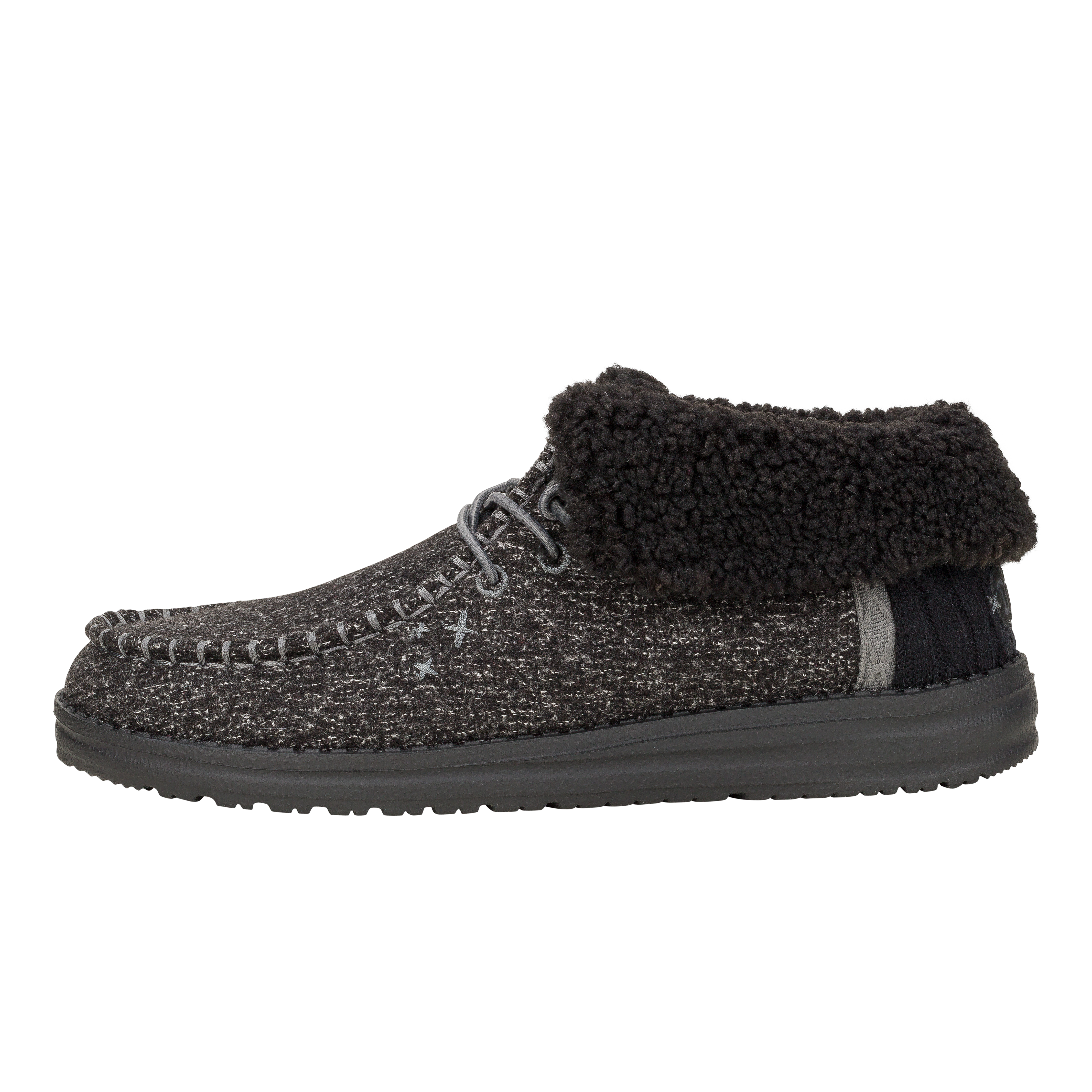HEYDUDE shoes Wendy Fold Brushed Cozy - Black/Black