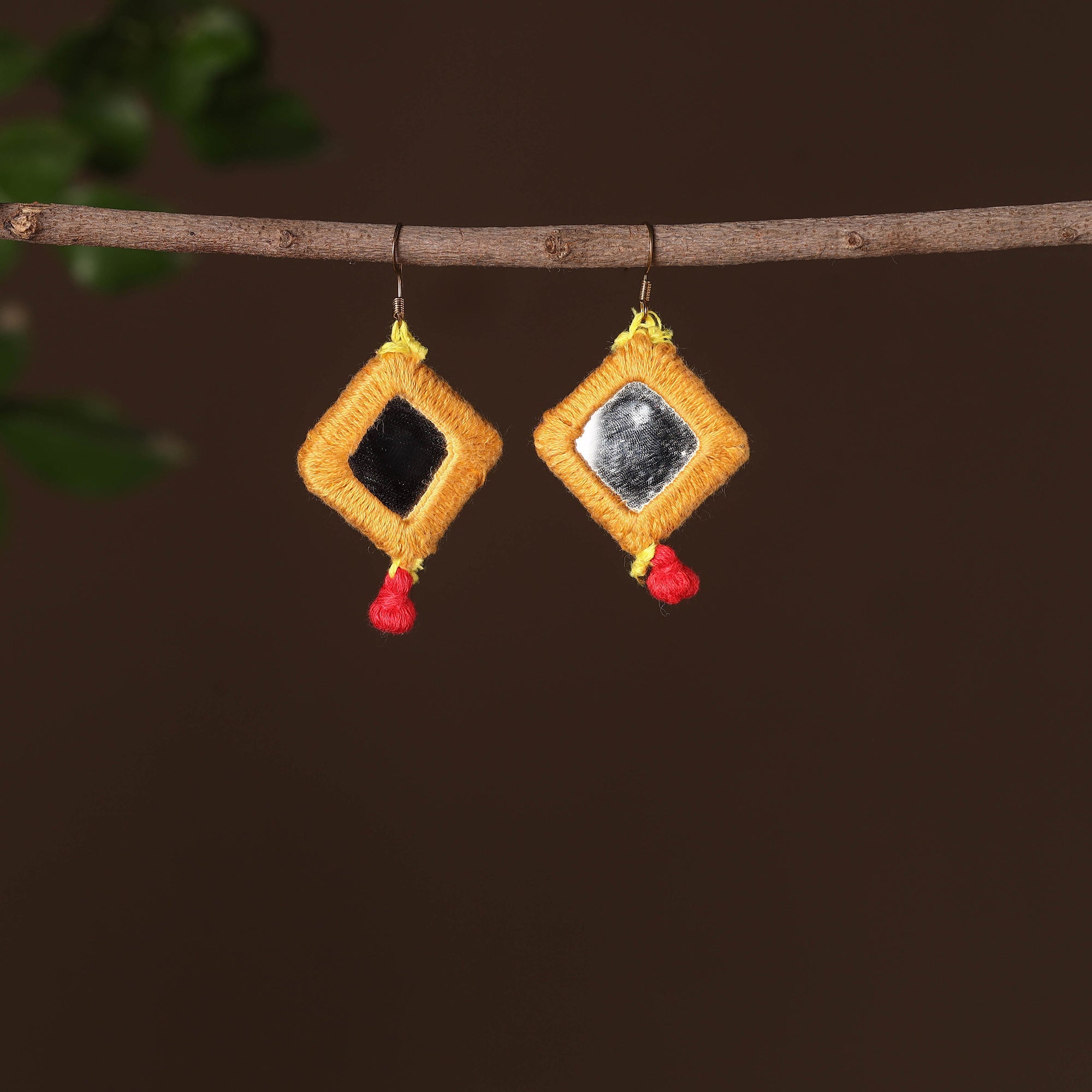 Mirror threadwork earrings – SOUTH KARGHA Handmade Mirror & Threadwork Earrings 10
