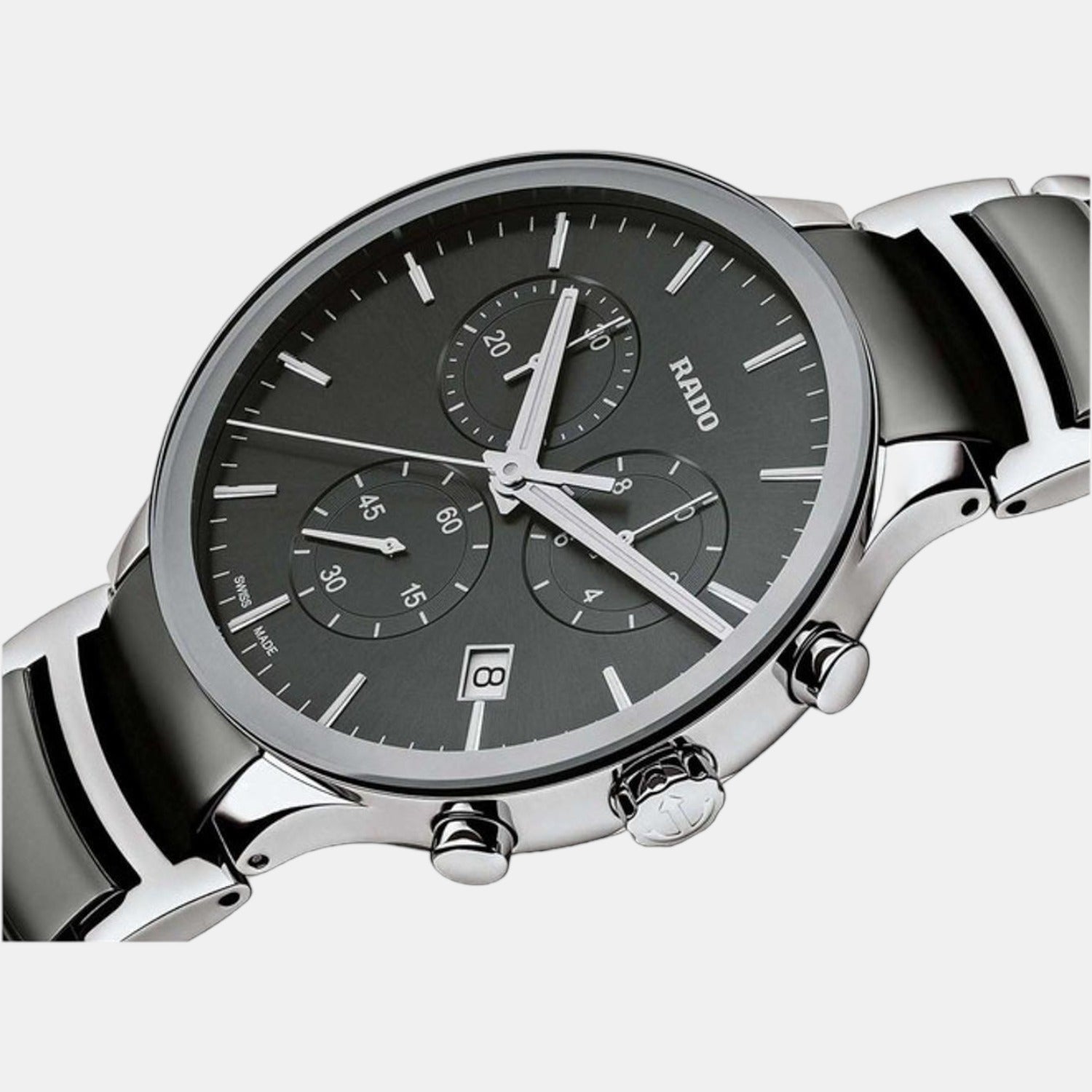 Rado Centrix Men Quartz Grey Dial Chronograph Stainless Steel Watch R30122122 - view 2