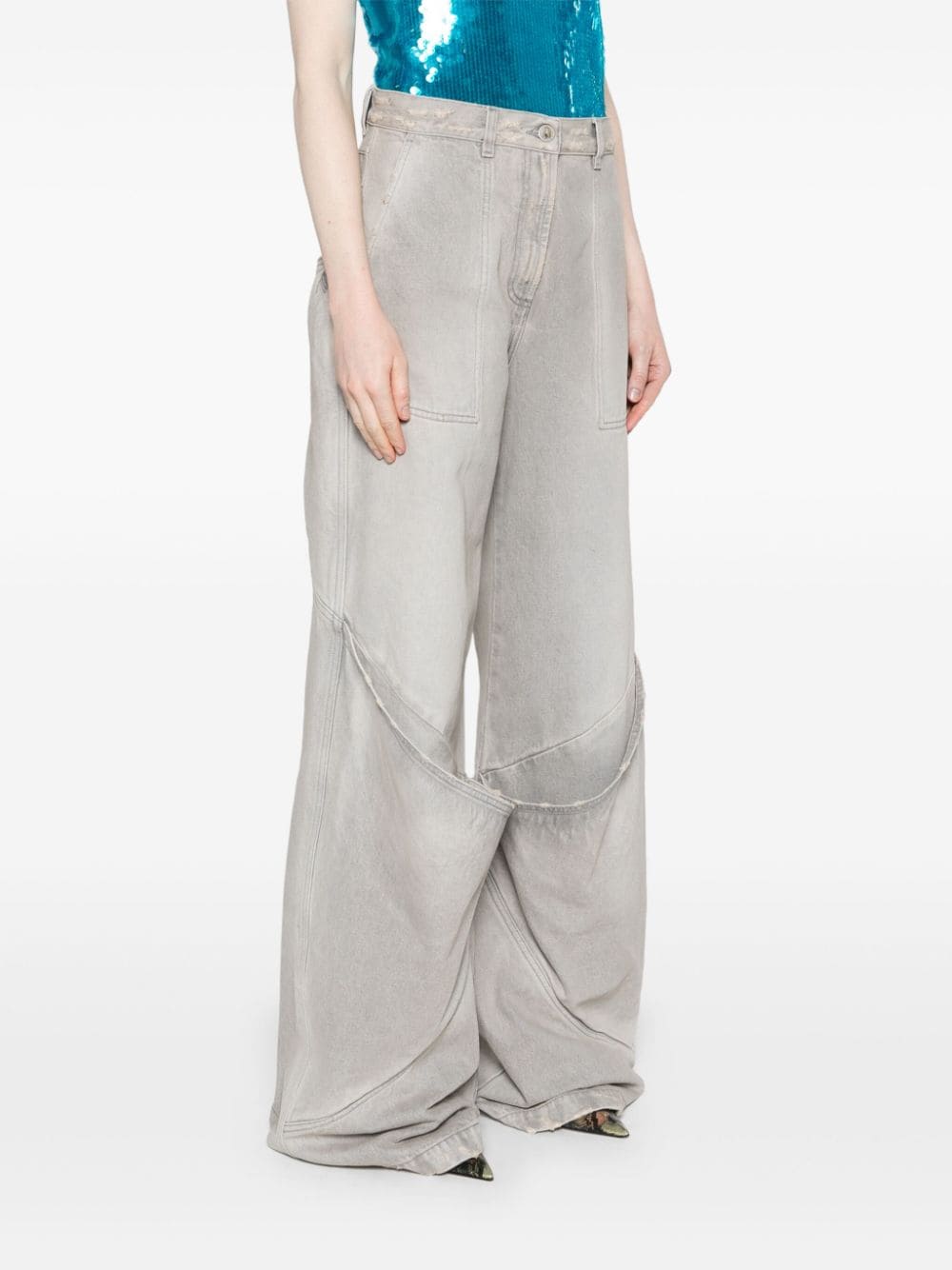The Attico Wide-leg denim cotton jeans - view 3