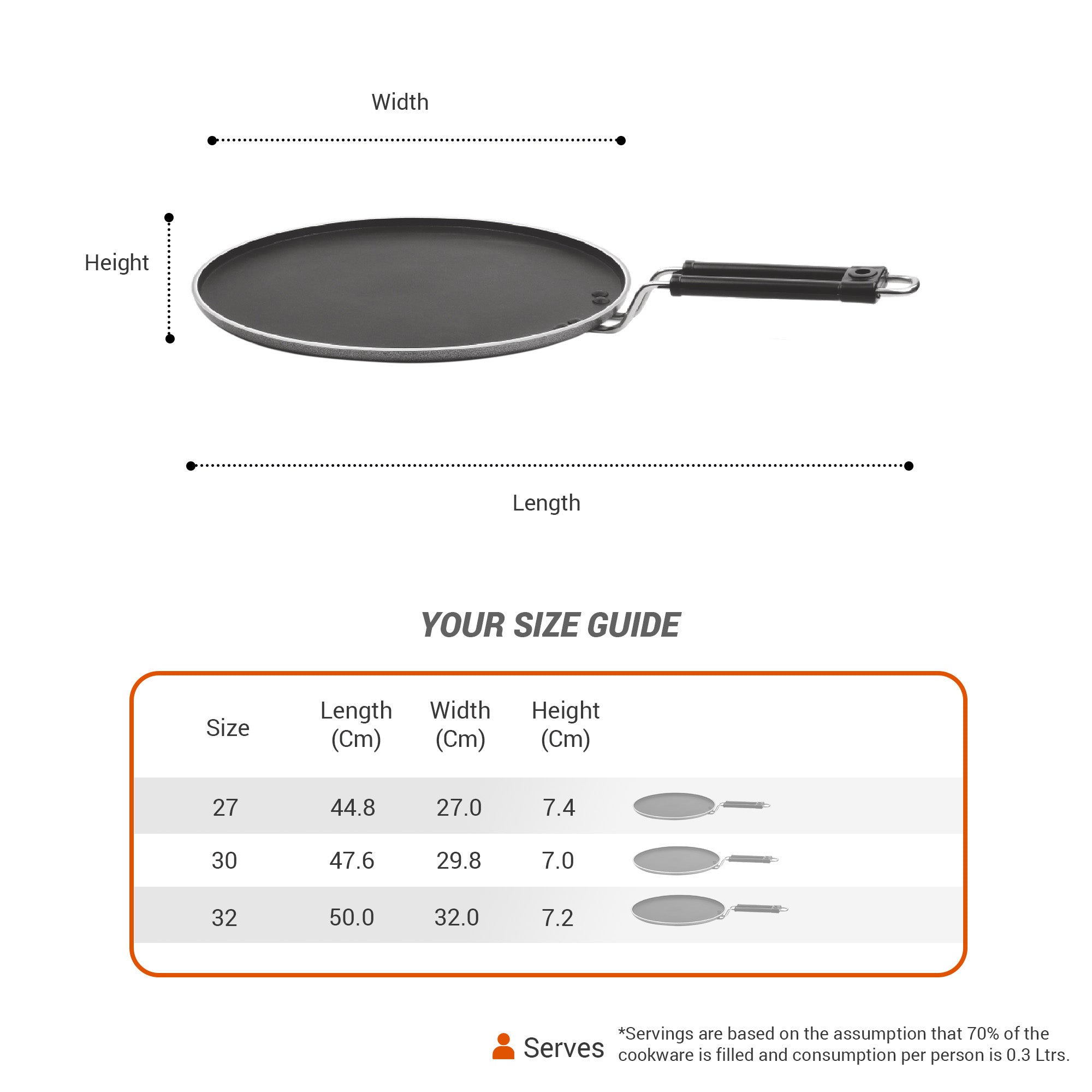 Flat Dosa Tawa Blackpearl (Milton Procook) – Grey - view 7