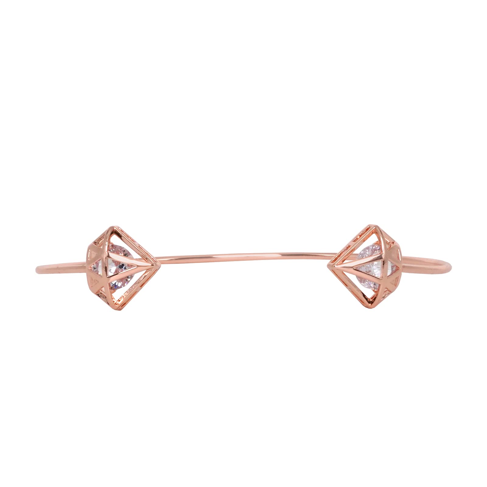 Joker & Witch Women Gem Shaped Rosegold Open Cuff