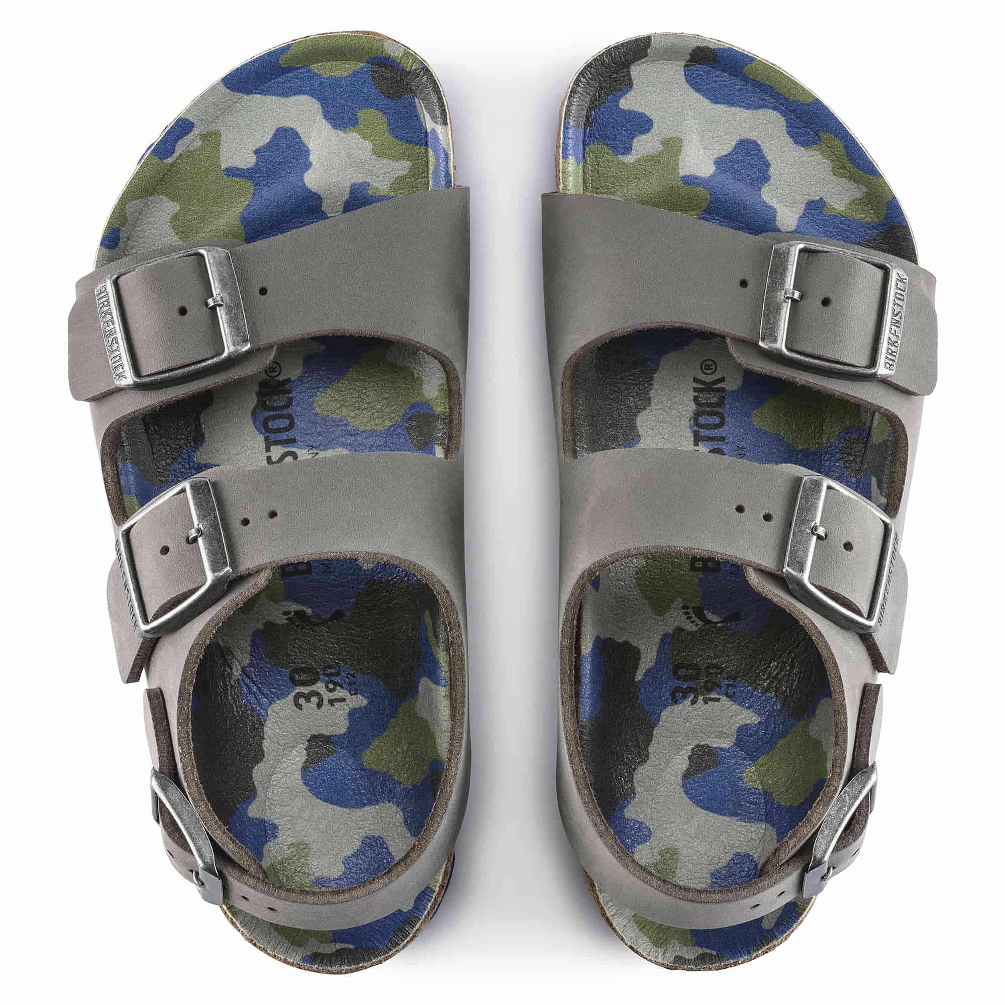 Birkenstock Milano Kids Birko-Flor – Gray Gray/Desert Soil Gray/Camo - view 2